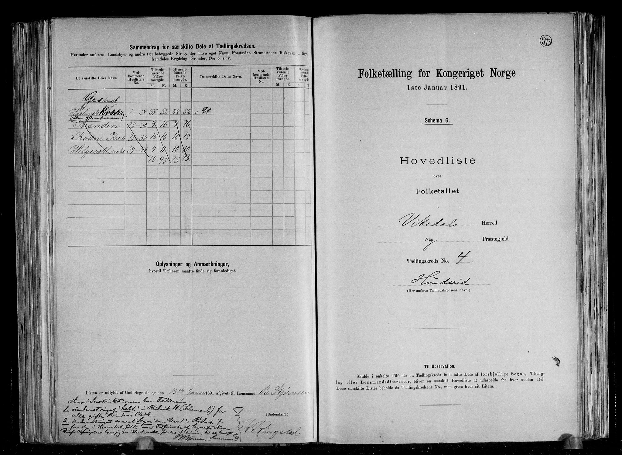 RA, 1891 census for 1157 Vikedal, 1891, p. 11