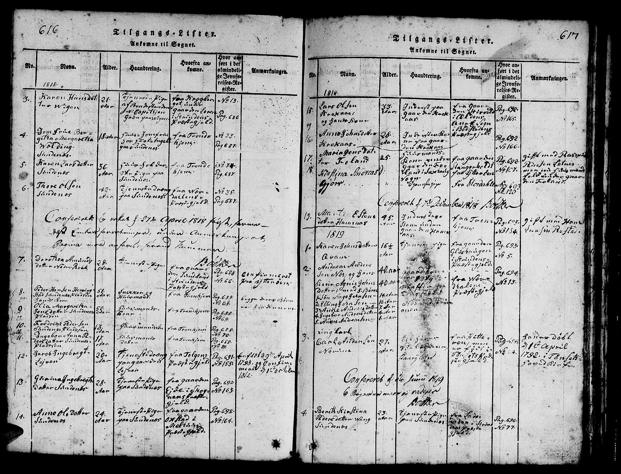 Ministerialprotokoller, klokkerbøker og fødselsregistre - Nord-Trøndelag, SAT/A-1458/730/L0298: Parish register (copy) no. 730C01, 1816-1849, p. 616-617