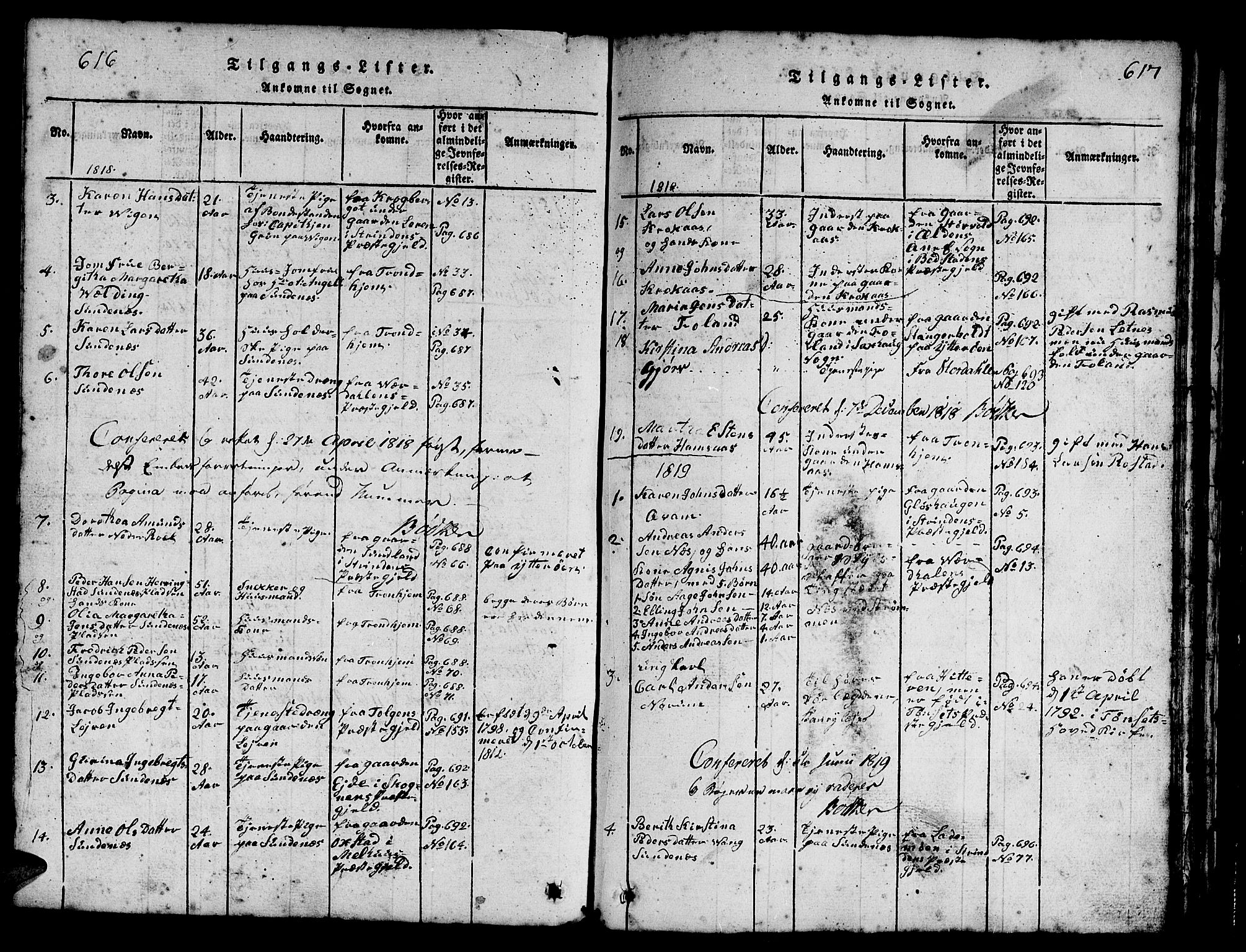 Ministerialprotokoller, klokkerbøker og fødselsregistre - Nord-Trøndelag, AV/SAT-A-1458/730/L0298: Parish register (copy) no. 730C01, 1816-1849, p. 616-617