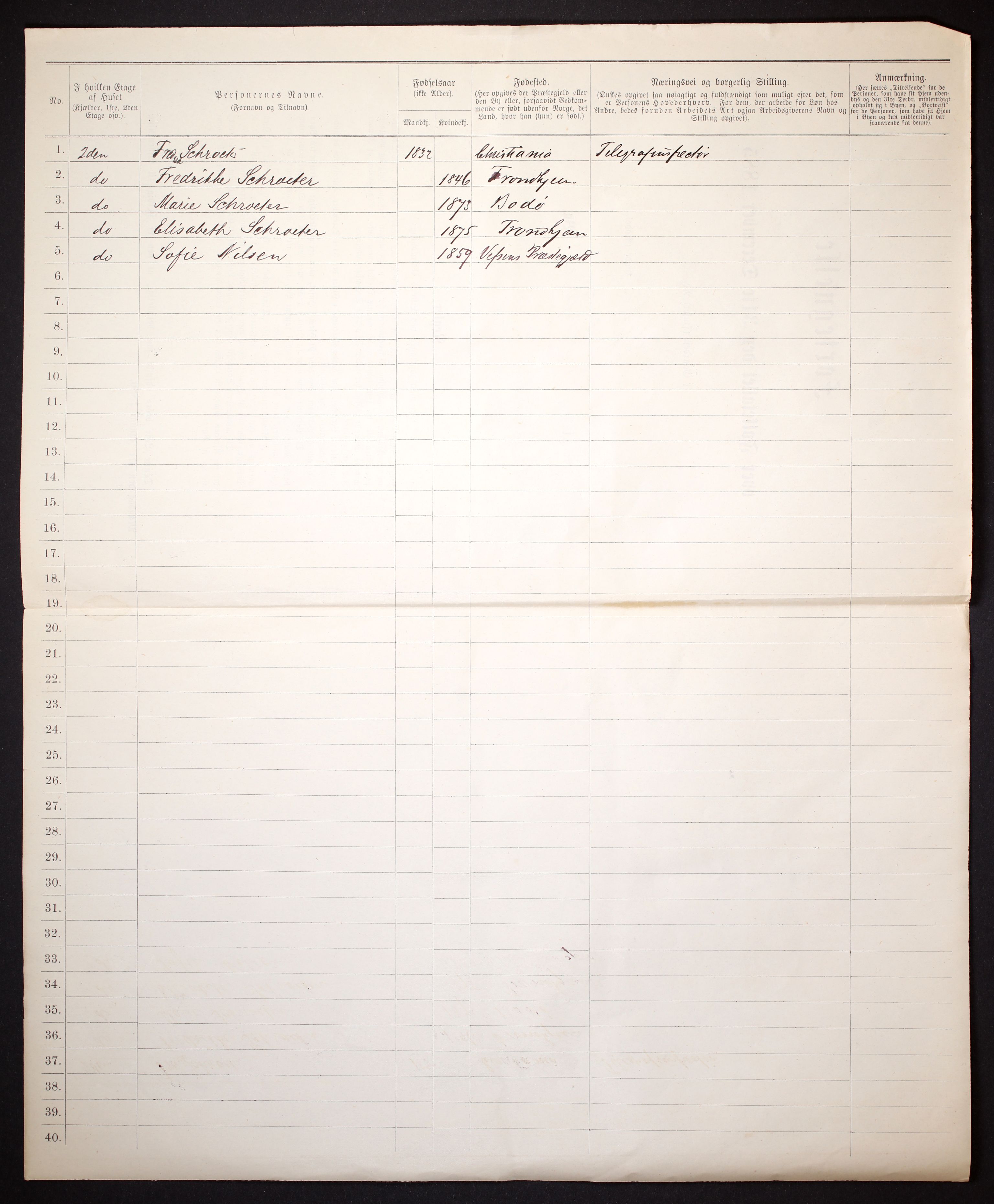 SAT, 1885 census for 1802 Mosjøen, 1885