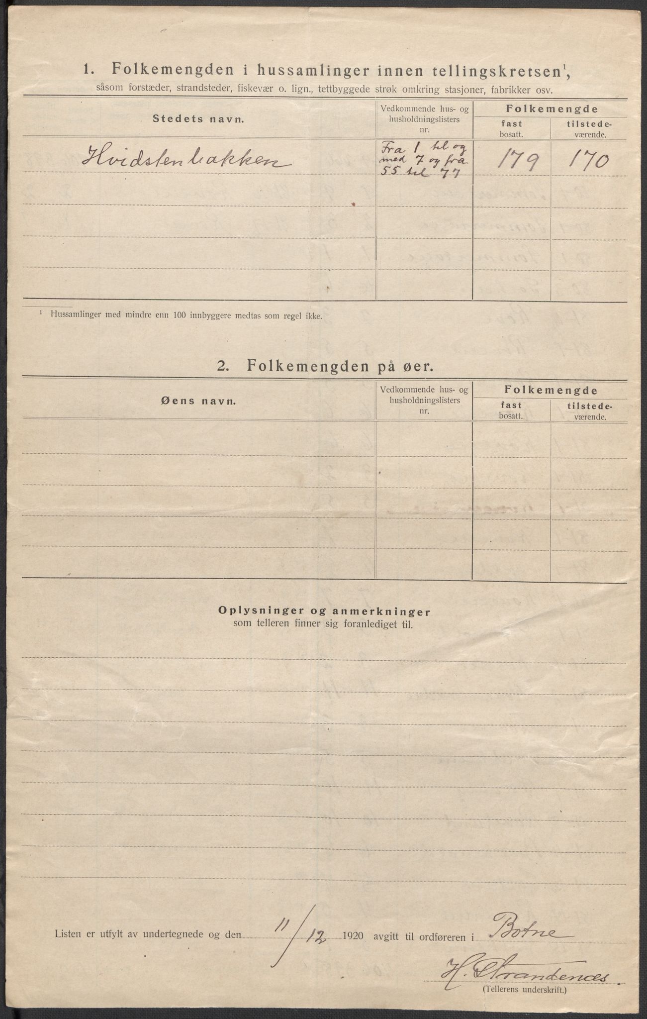 SAKO, 1920 census for Botne, 1920, p. 22