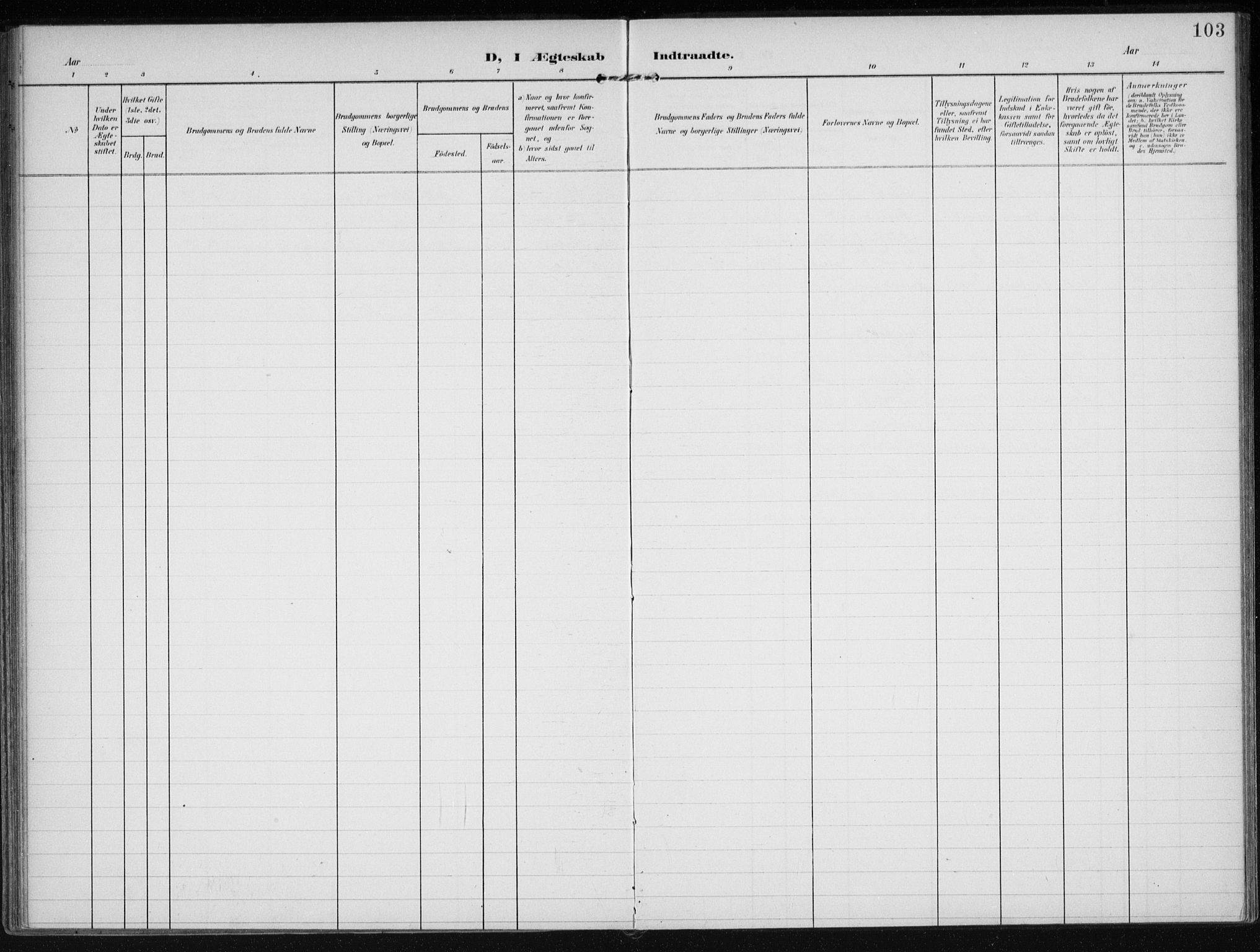 Gjerstad sokneprestkontor, SAK/1111-0014/F/Fa/Faa/L0011: Parish register (official) no. A 11, 1903-1914, p. 103