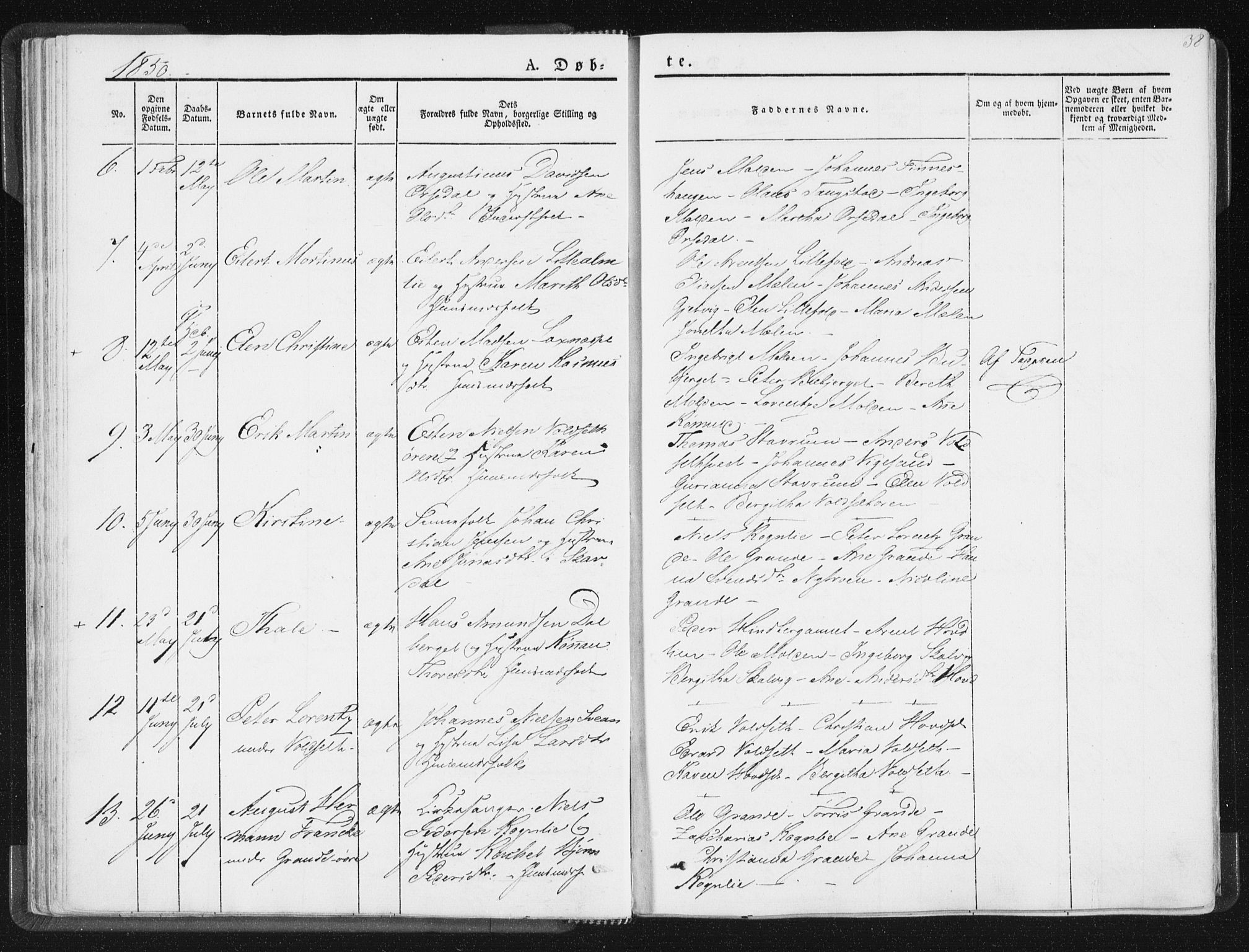 Ministerialprotokoller, klokkerbøker og fødselsregistre - Nord-Trøndelag, SAT/A-1458/744/L0418: Parish register (official) no. 744A02, 1843-1866, p. 38