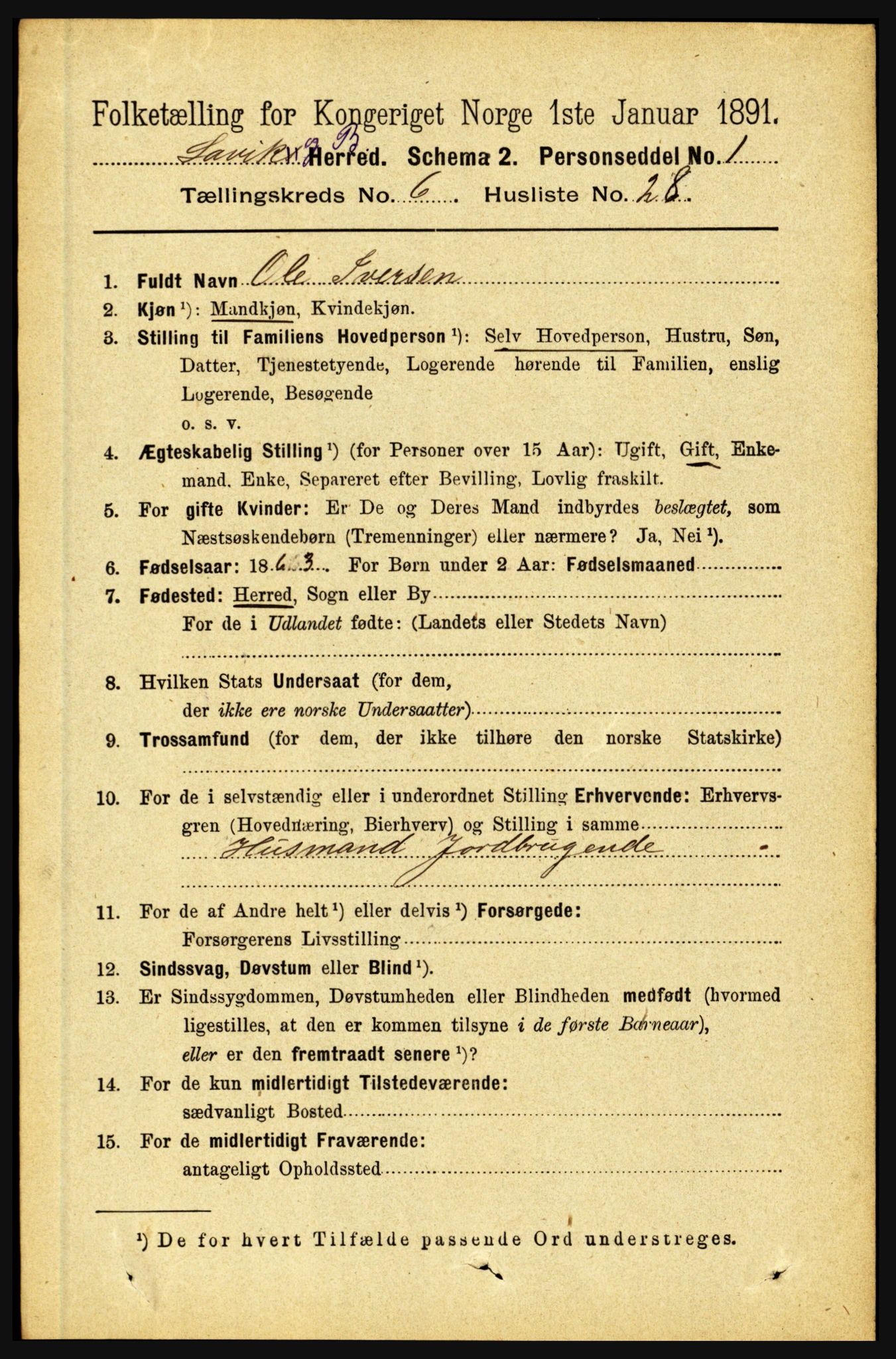 RA, 1891 census for 1415 Lavik og Brekke, 1891, p. 1317