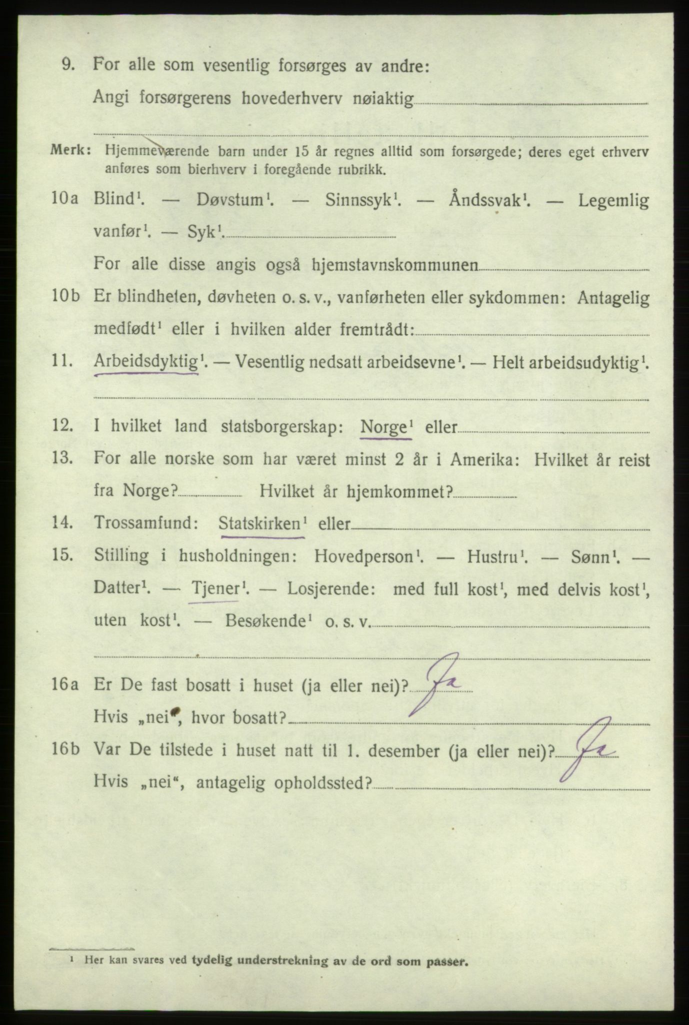 SAB, 1920 census for Fitjar, 1920, p. 4495