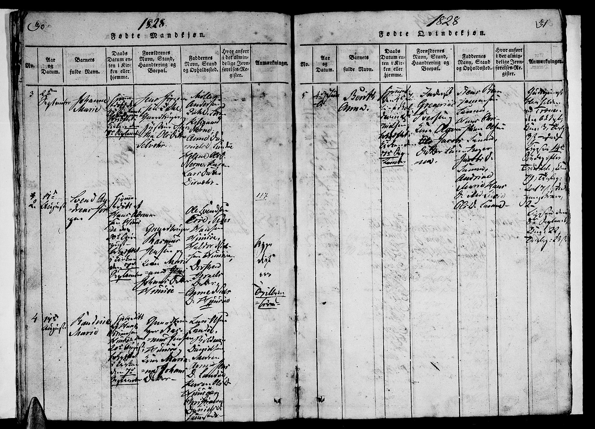 Ministerialprotokoller, klokkerbøker og fødselsregistre - Nordland, SAT/A-1459/840/L0581: Parish register (copy) no. 840C01, 1820-1873, p. 30-31