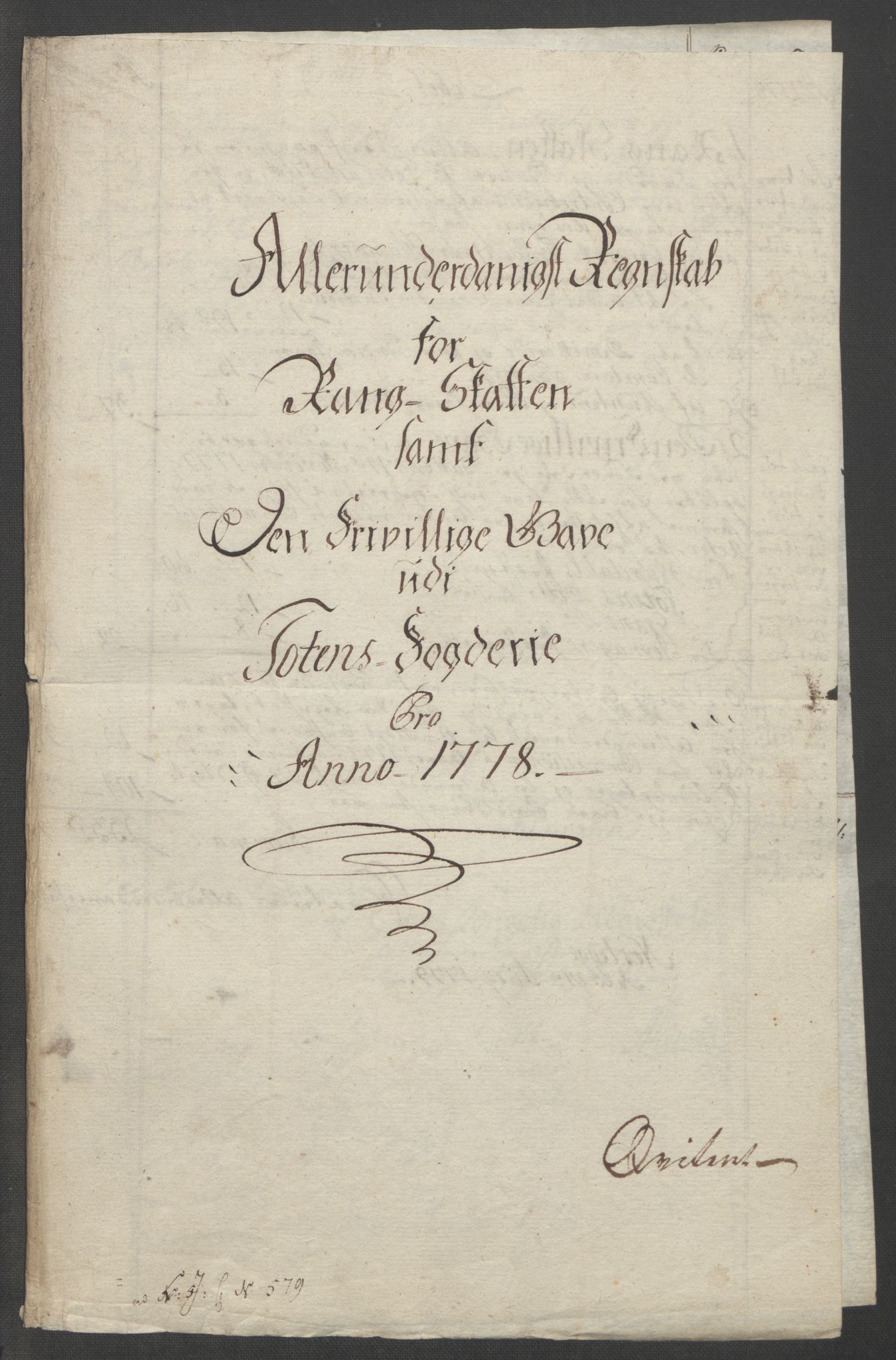 Rentekammeret inntil 1814, Reviderte regnskaper, Fogderegnskap, RA/EA-4092/R19/L1399: Fogderegnskap Toten, Hadeland og Vardal, 1762-1783, p. 466