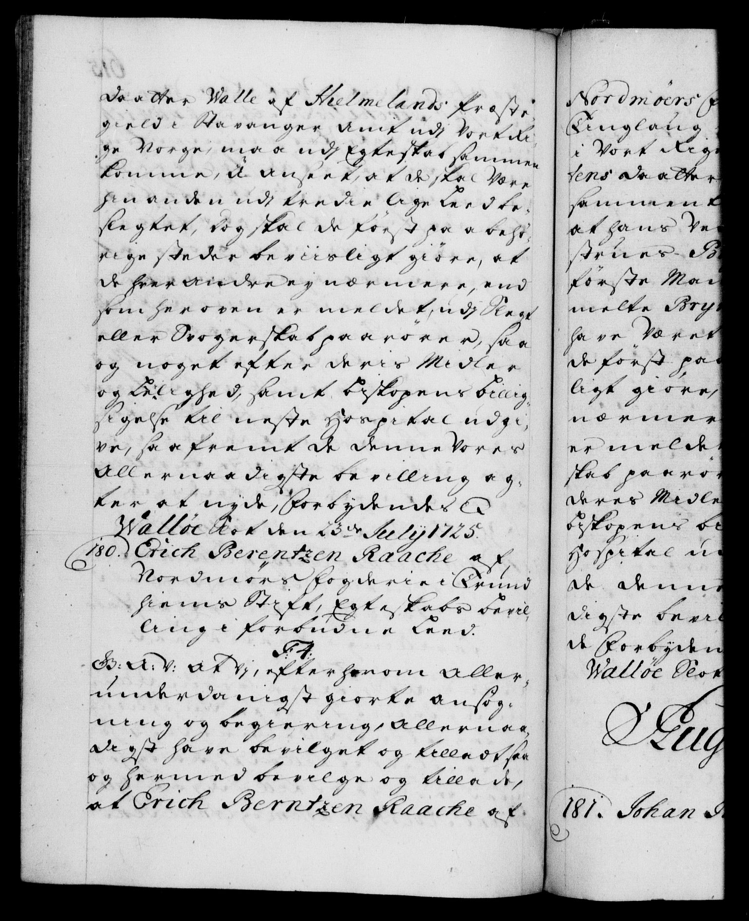 Danske Kanselli 1572-1799, AV/RA-EA-3023/F/Fc/Fca/Fcaa/L0024: Norske registre, 1723-1725, p. 615b