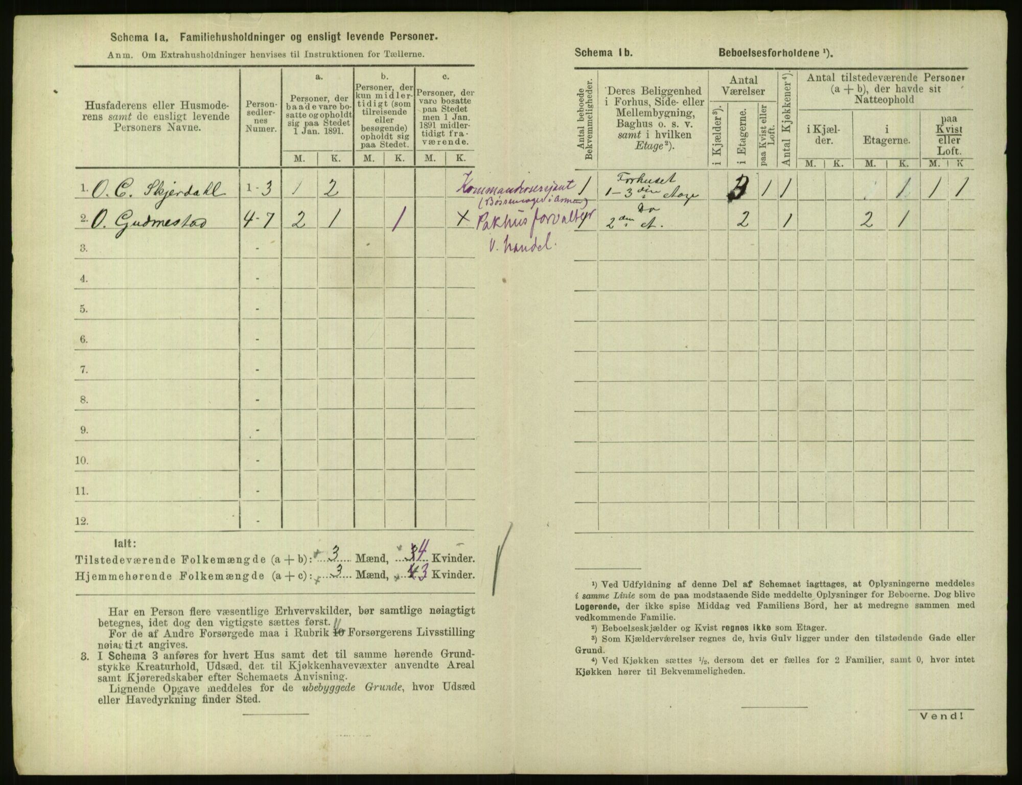 RA, 1891 census for 1001 Kristiansand, 1891, p. 1123