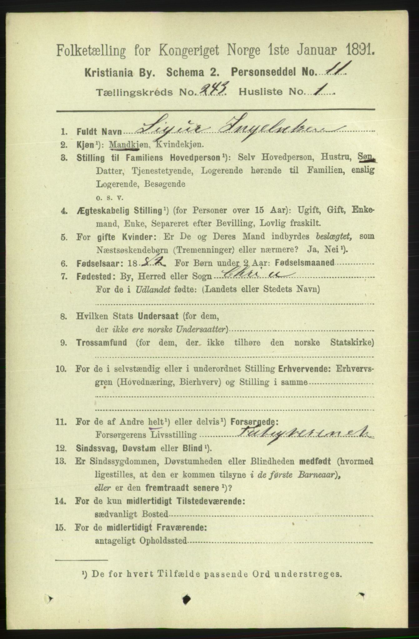 RA, 1891 census for 0301 Kristiania, 1891, p. 147816