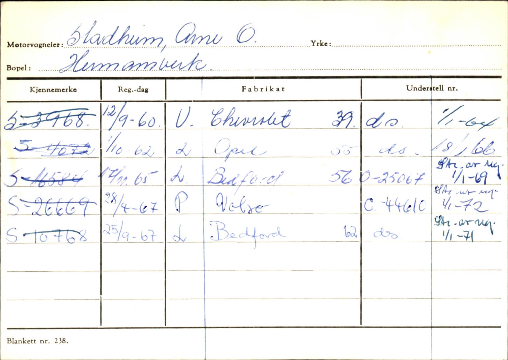 Statens vegvesen, Sogn og Fjordane vegkontor, AV/SAB-A-5301/4/F/L0126: Eigarregister Fjaler M-Å. Leikanger A-Å, 1945-1975, p. 2146