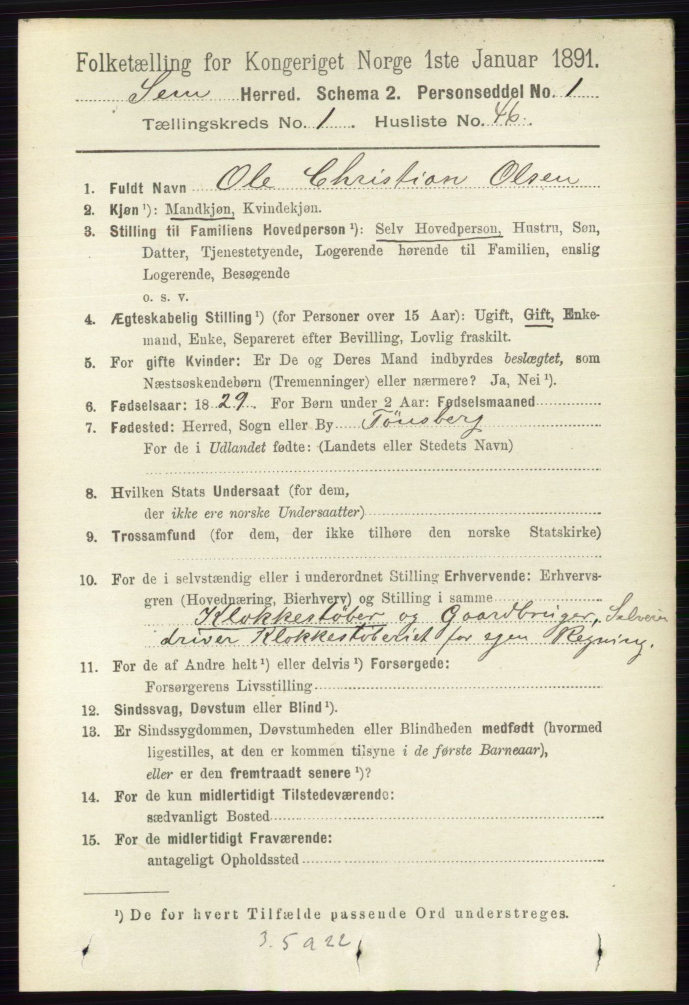 RA, 1891 census for 0721 Sem, 1891, p. 361