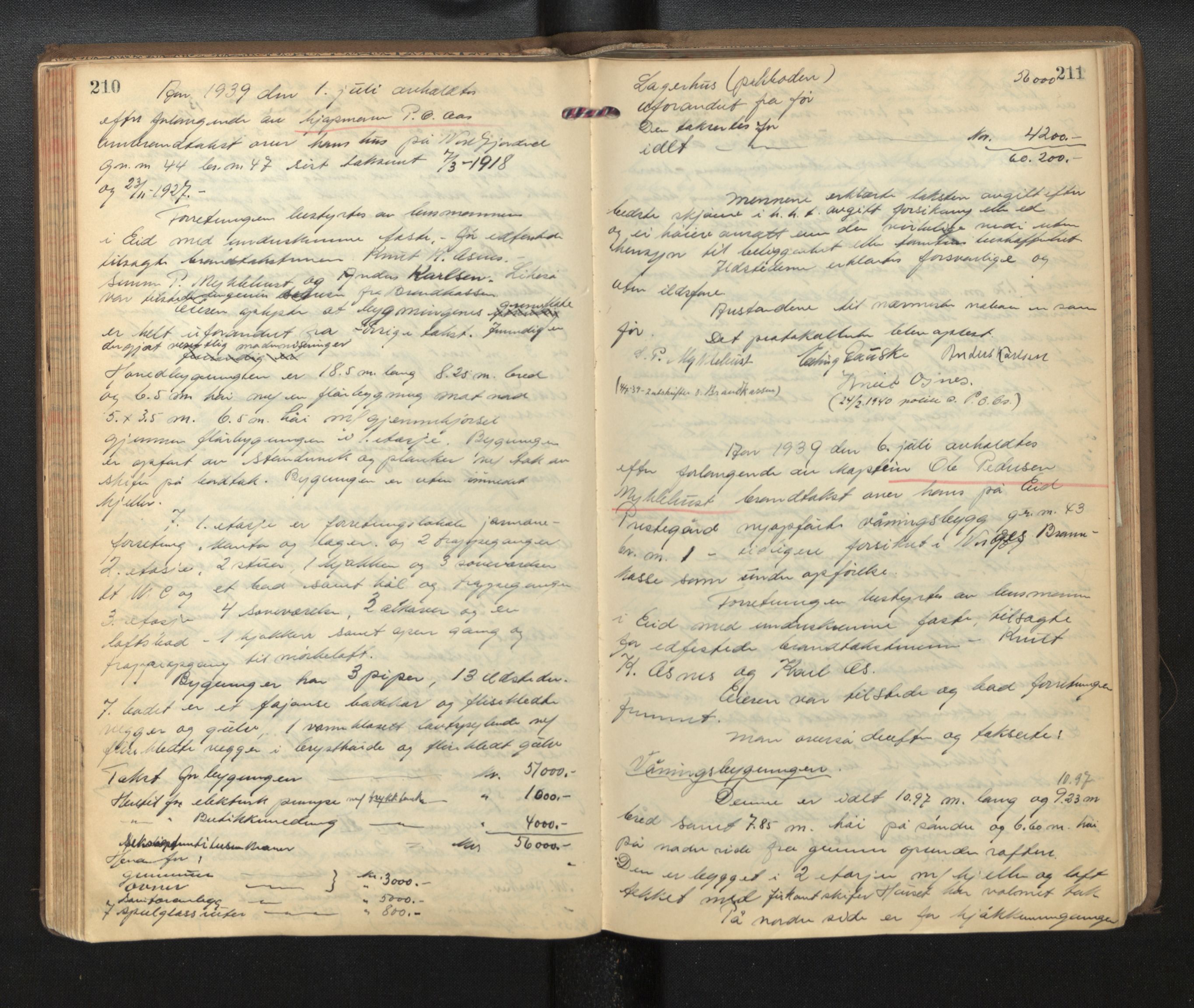 Lensmannen i Eid, AV/SAB-A-27001/0012/L0004: Branntakstprotokoll, 1922-1950, p. 210-211