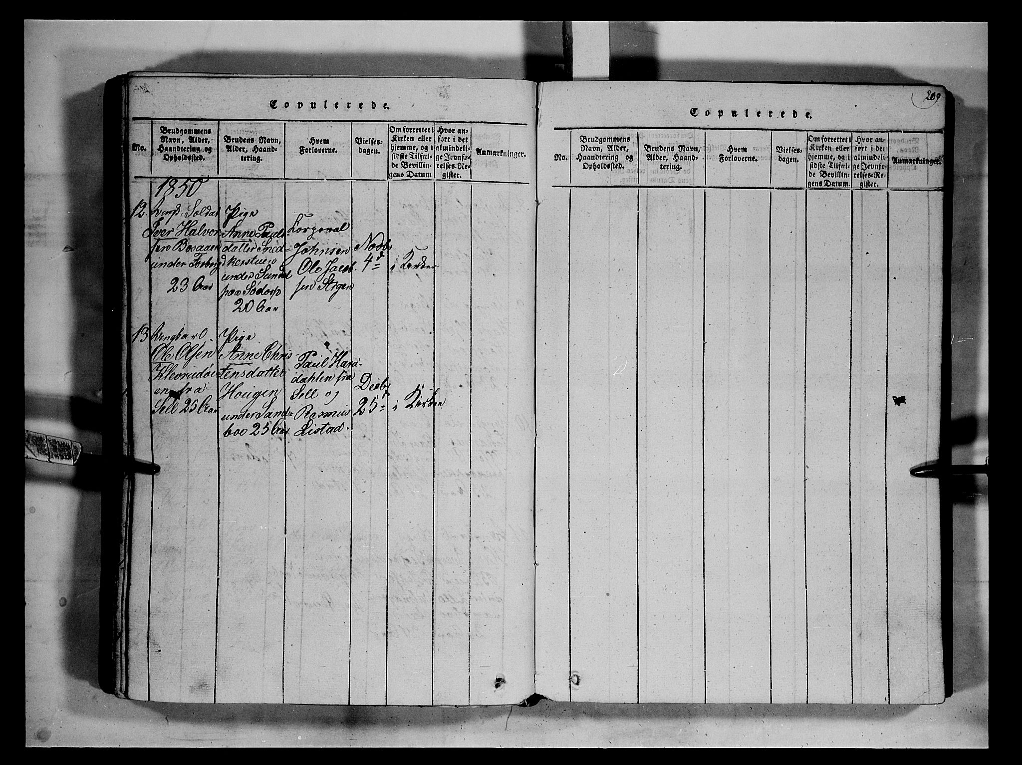 Fron prestekontor, SAH/PREST-078/H/Ha/Hab/L0002: Parish register (copy) no. 2, 1816-1850, p. 209
