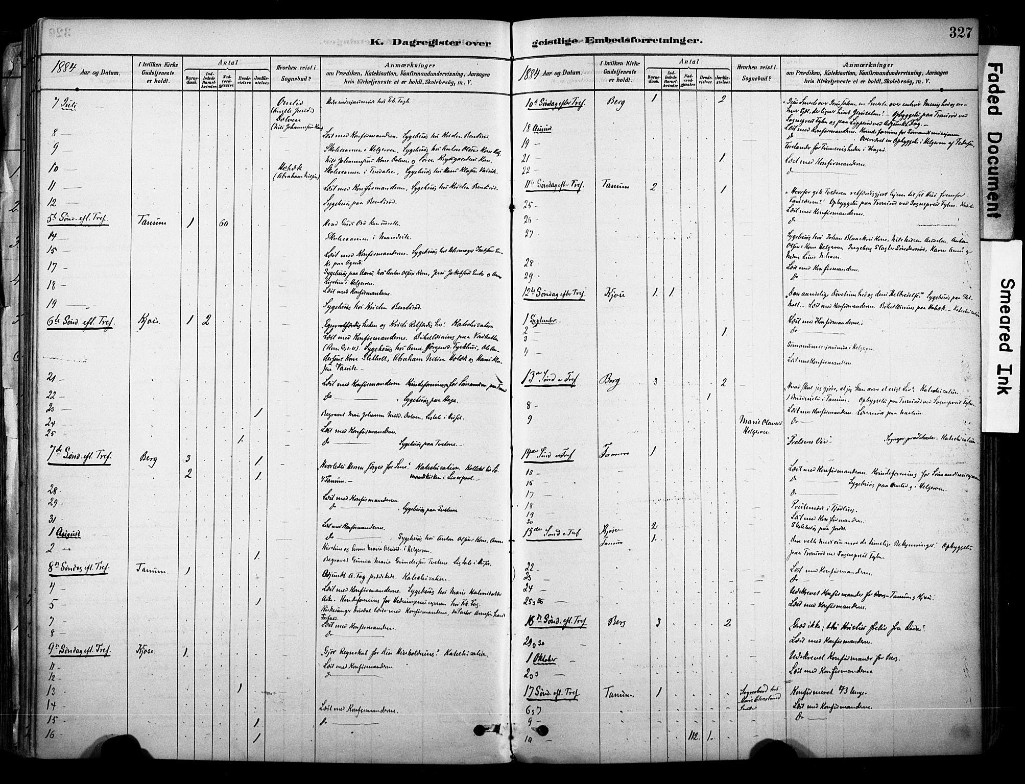 Brunlanes kirkebøker, AV/SAKO-A-342/F/Fc/L0001: Parish register (official) no. III 1, 1878-1899, p. 327