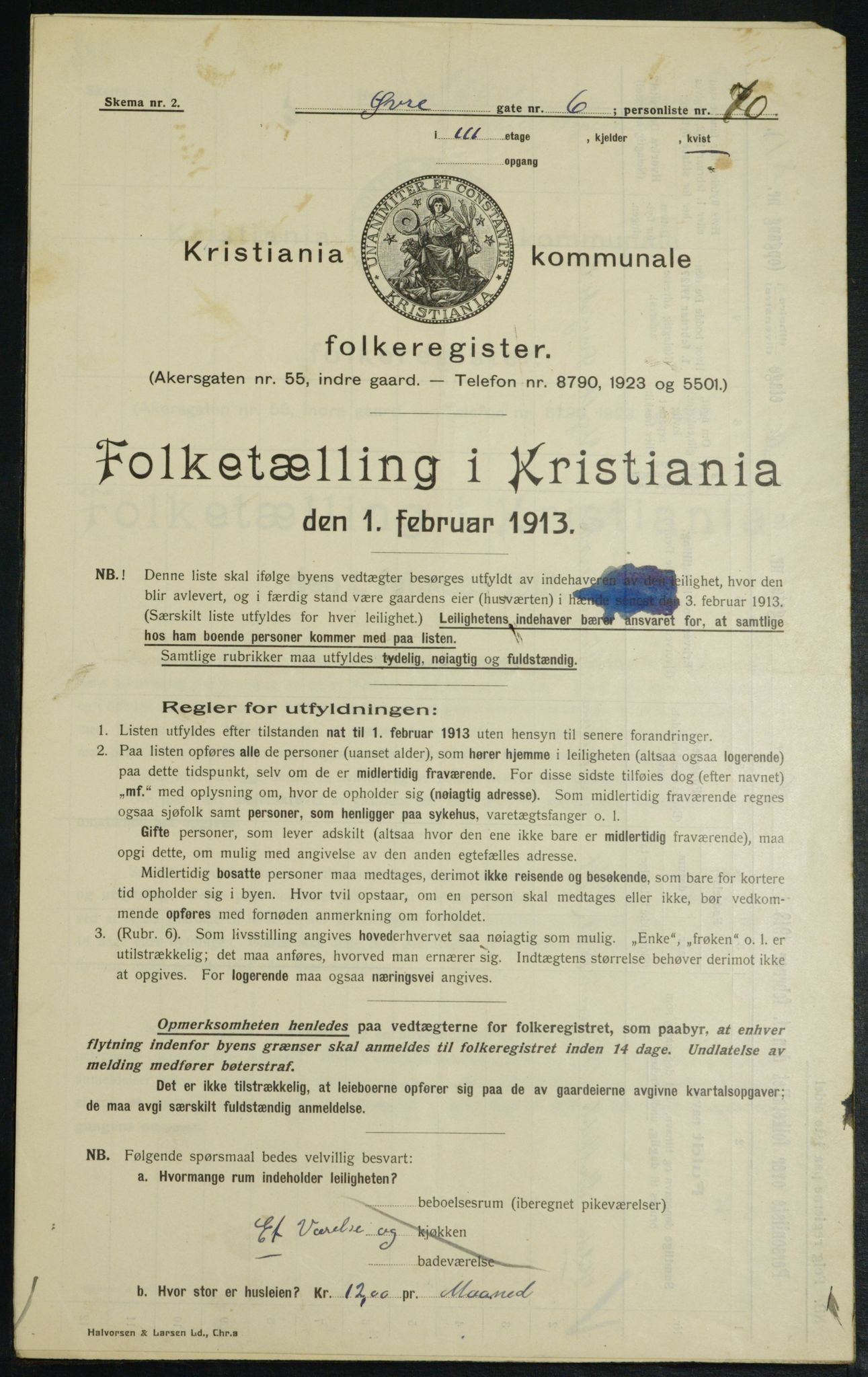 OBA, Municipal Census 1913 for Kristiania, 1913, p. 129773