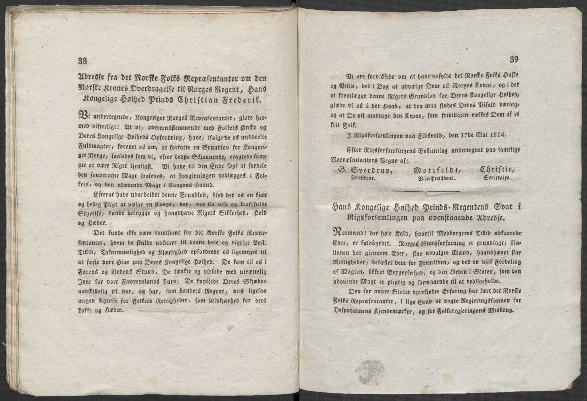 Christie, Wilhelm Frimann Koren, AV/RA-PA-0014/F/L0004: Christies dokumenter fra 1814, 1814, p. 45