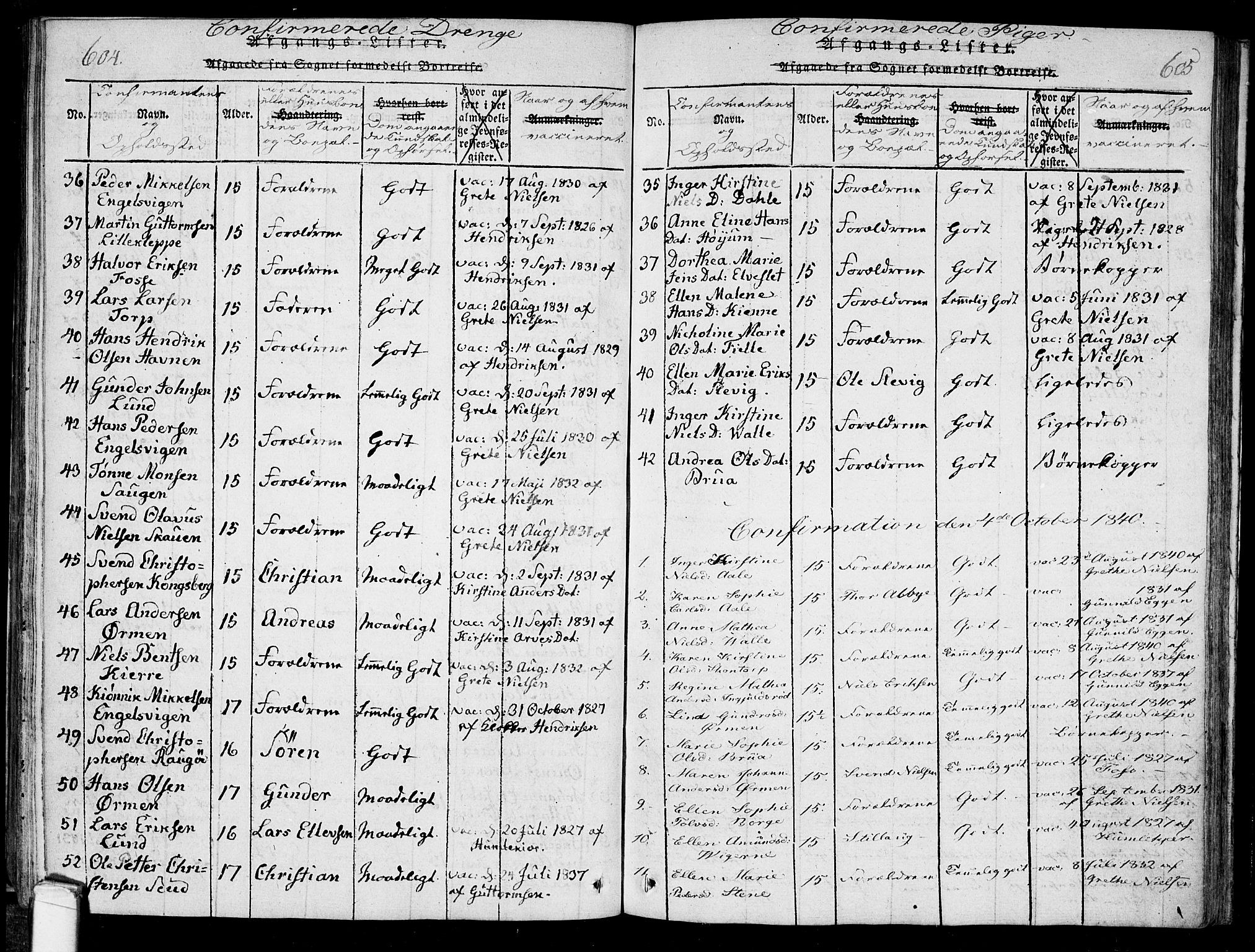 Onsøy prestekontor Kirkebøker, SAO/A-10914/F/Fa/L0002: Parish register (official) no. I 2, 1814-1840, p. 604-605
