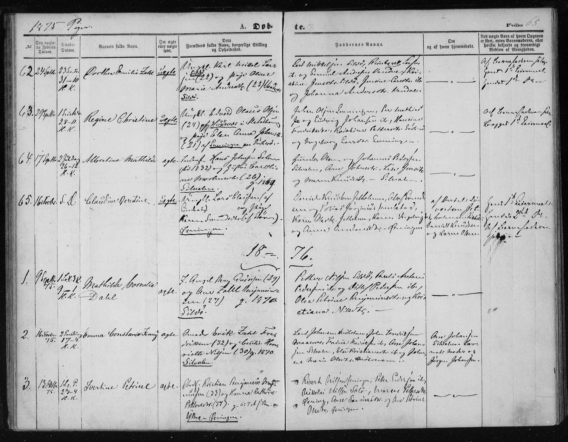 Ministerialprotokoller, klokkerbøker og fødselsregistre - Nordland, AV/SAT-A-1459/834/L0506: Parish register (official) no. 834A04, 1872-1878, p. 68