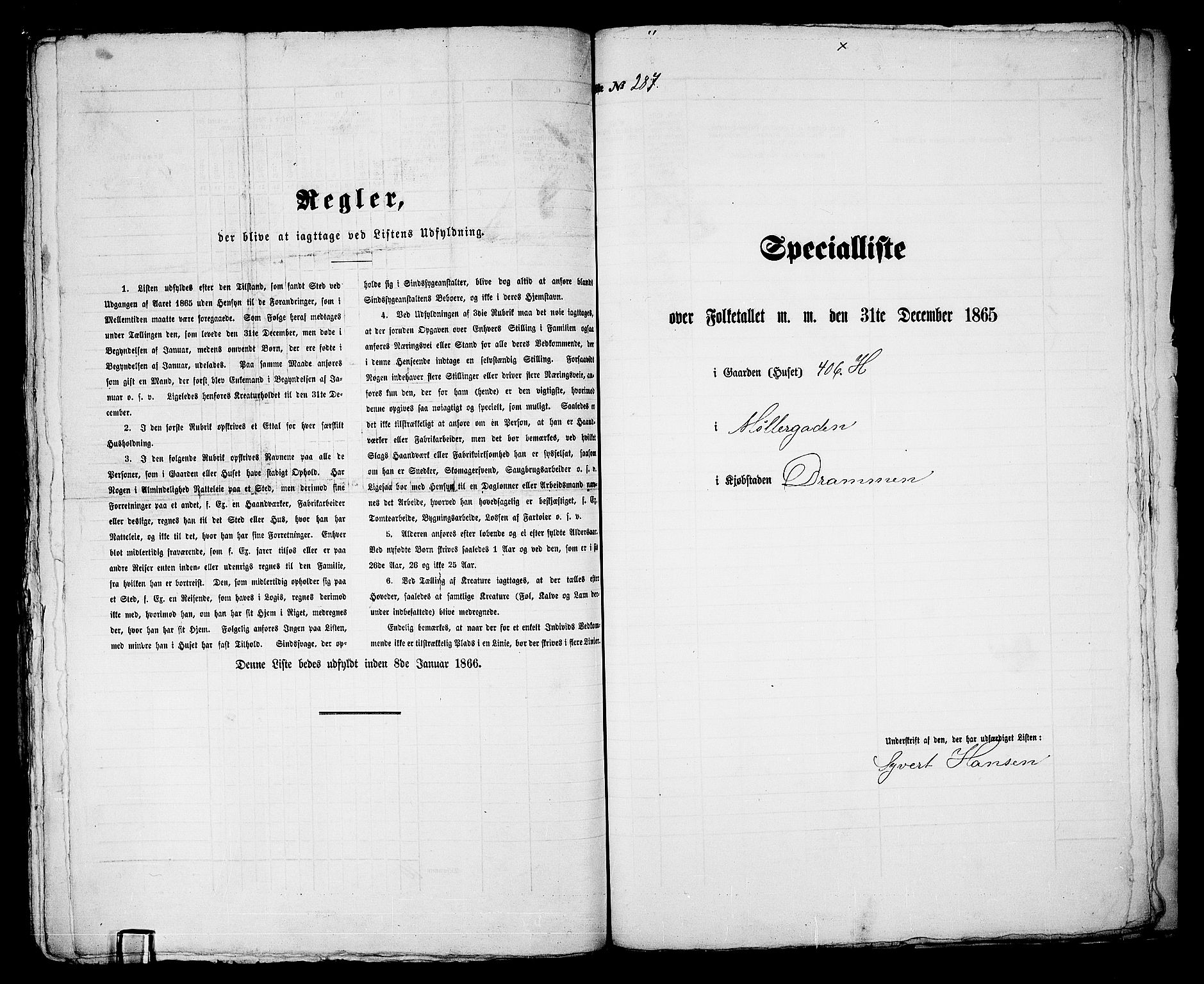 RA, 1865 census for Bragernes in Drammen, 1865, p. 604