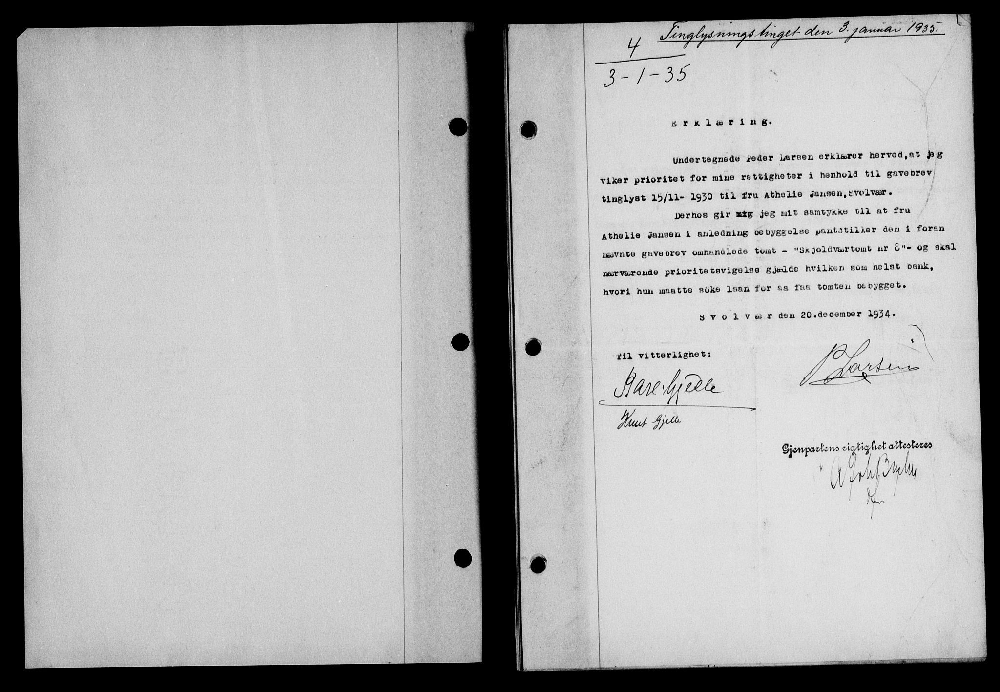 Lofoten sorenskriveri, SAT/A-0017/1/2/2C/L0031b: Mortgage book no. 31b, 1935-1935, Deed date: 03.01.1935