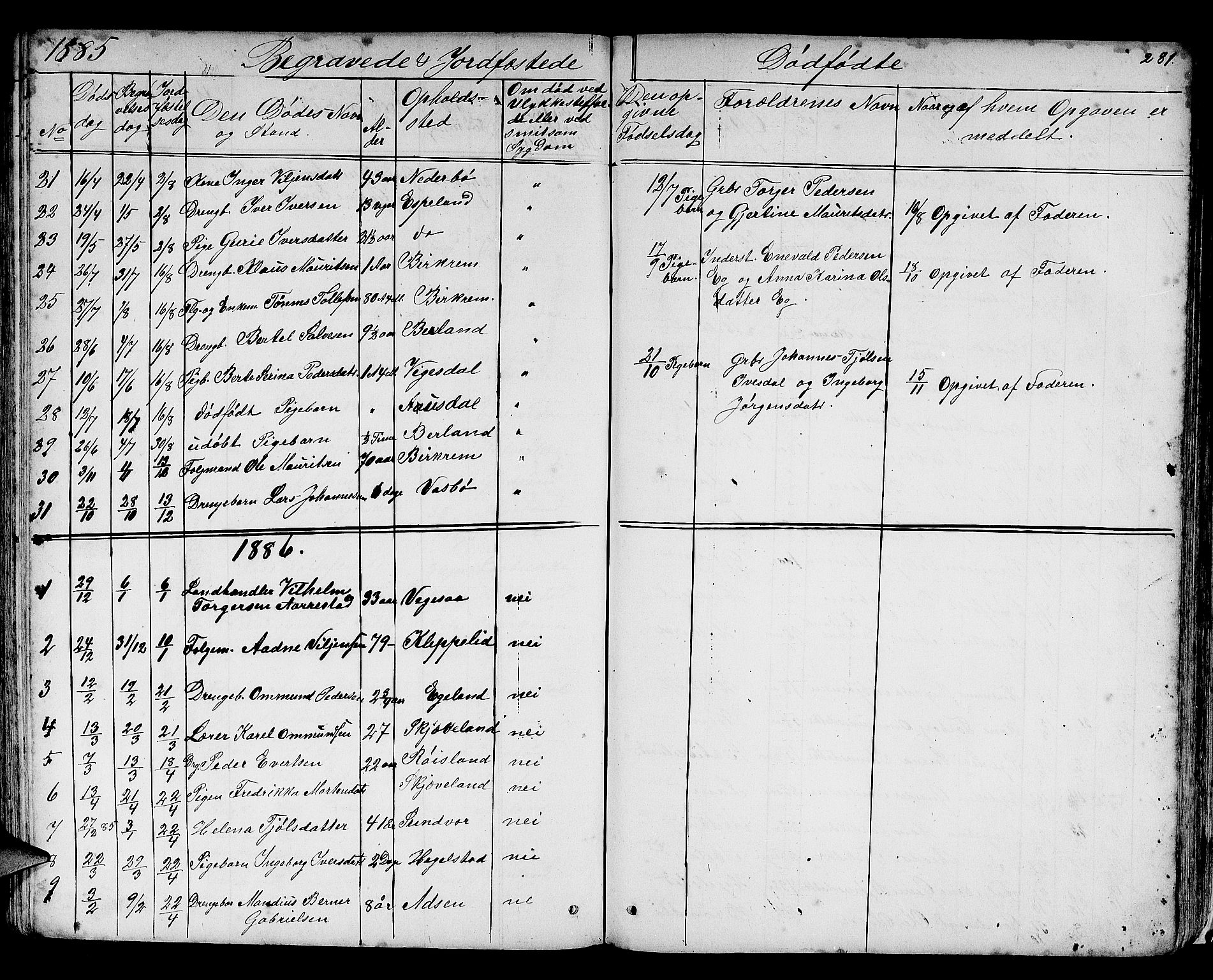 Helleland sokneprestkontor, SAST/A-101810: Parish register (copy) no. B 3, 1847-1886, p. 281