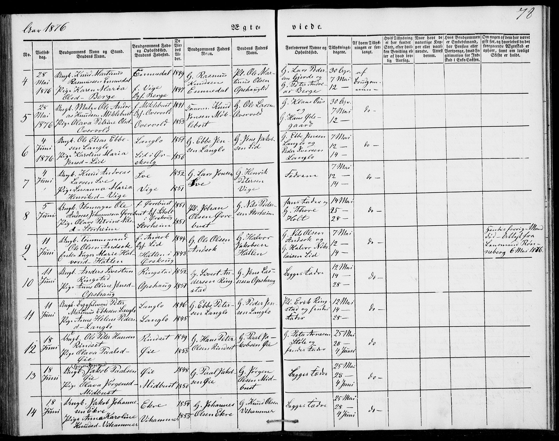 Ministerialprotokoller, klokkerbøker og fødselsregistre - Møre og Romsdal, AV/SAT-A-1454/520/L0276: Parish register (official) no. 520A06, 1844-1881, p. 78