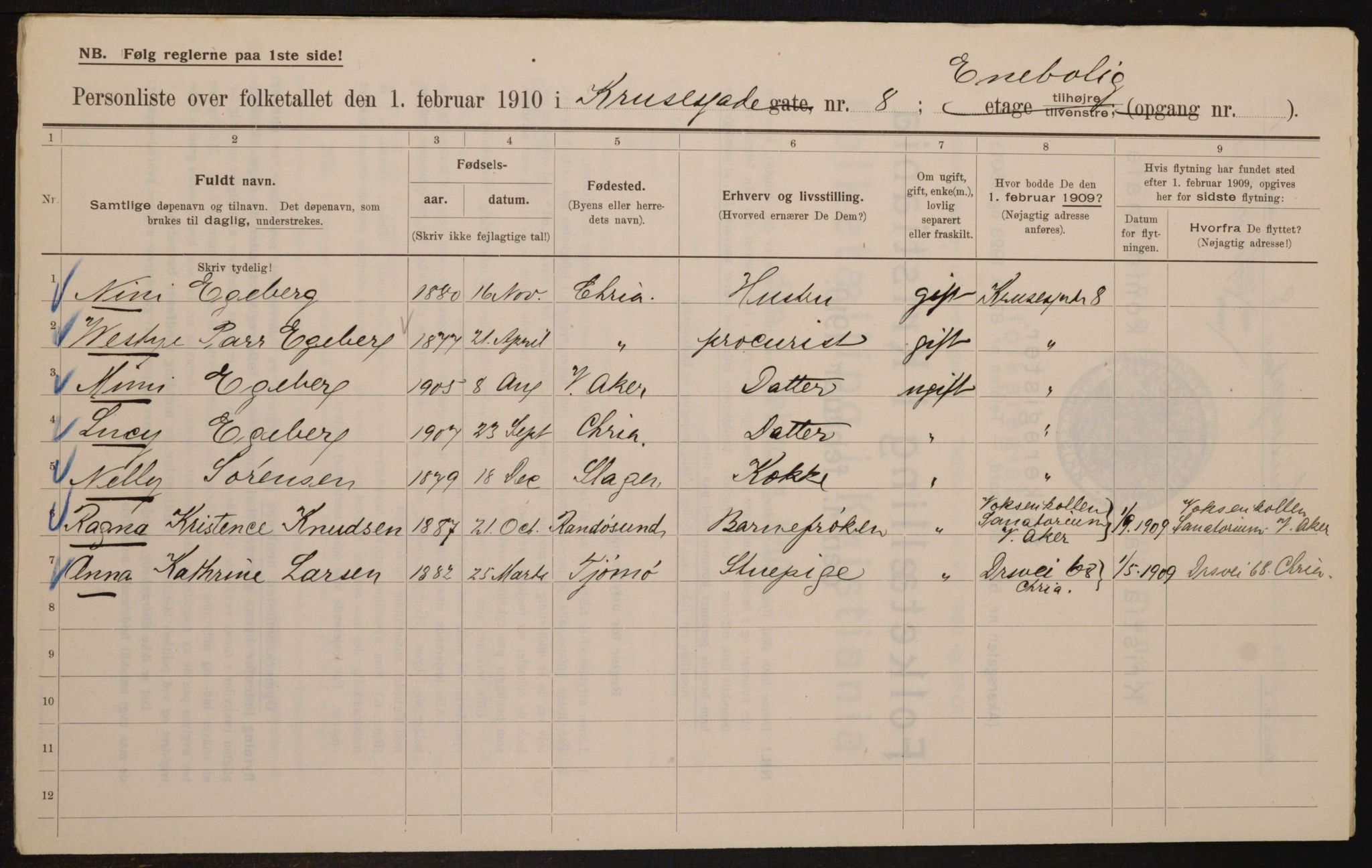 OBA, Municipal Census 1910 for Kristiania, 1910, p. 53350