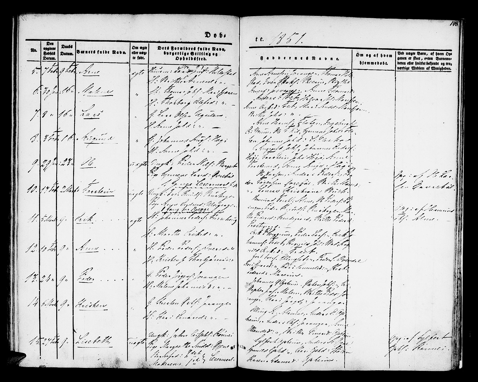 Hafslo sokneprestembete, SAB/A-80301/H/Haa/Haaa/L0005: Parish register (official) no. A 5, 1834-1852, p. 148