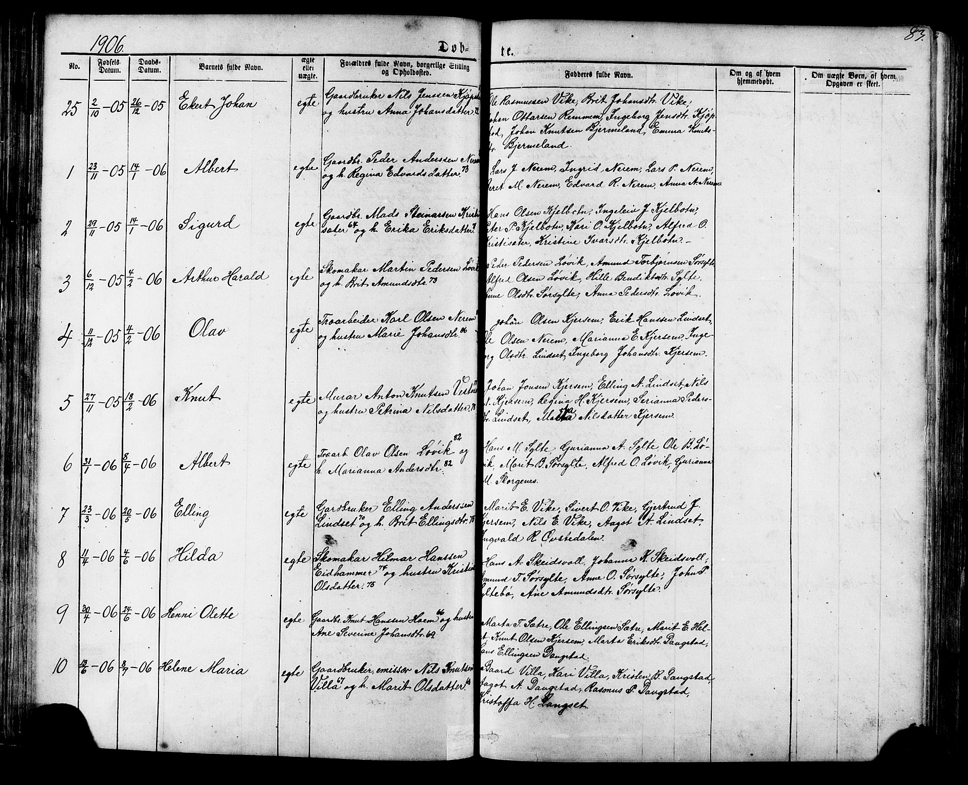 Ministerialprotokoller, klokkerbøker og fødselsregistre - Møre og Romsdal, SAT/A-1454/541/L0547: Parish register (copy) no. 541C02, 1867-1921, p. 83