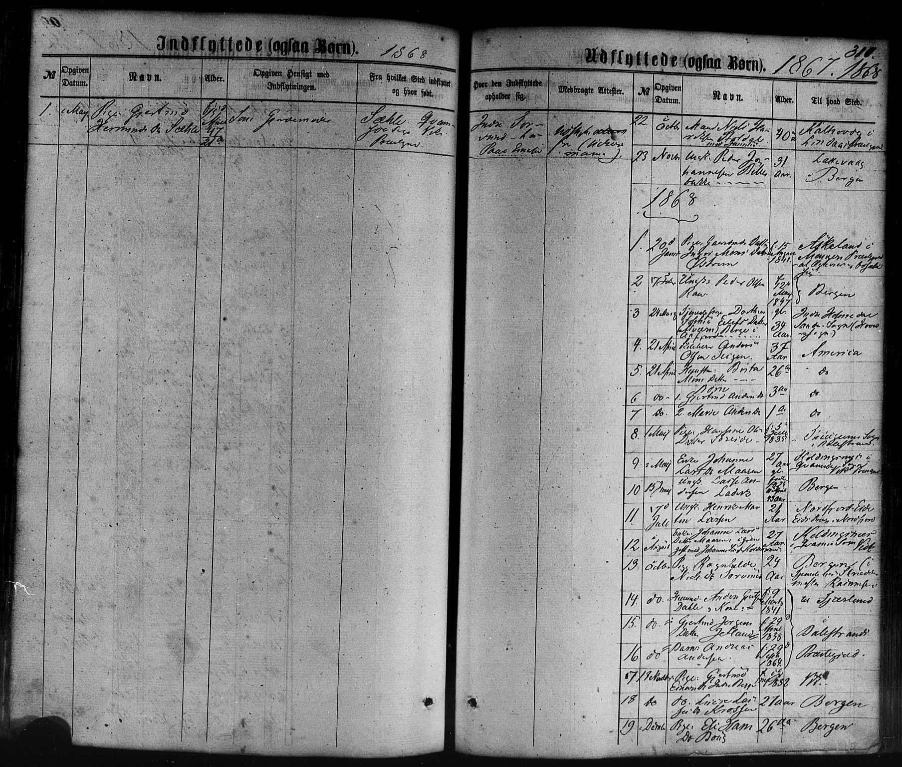 Lavik sokneprestembete, SAB/A-80901: Parish register (official) no. A 4, 1864-1881, p. 310