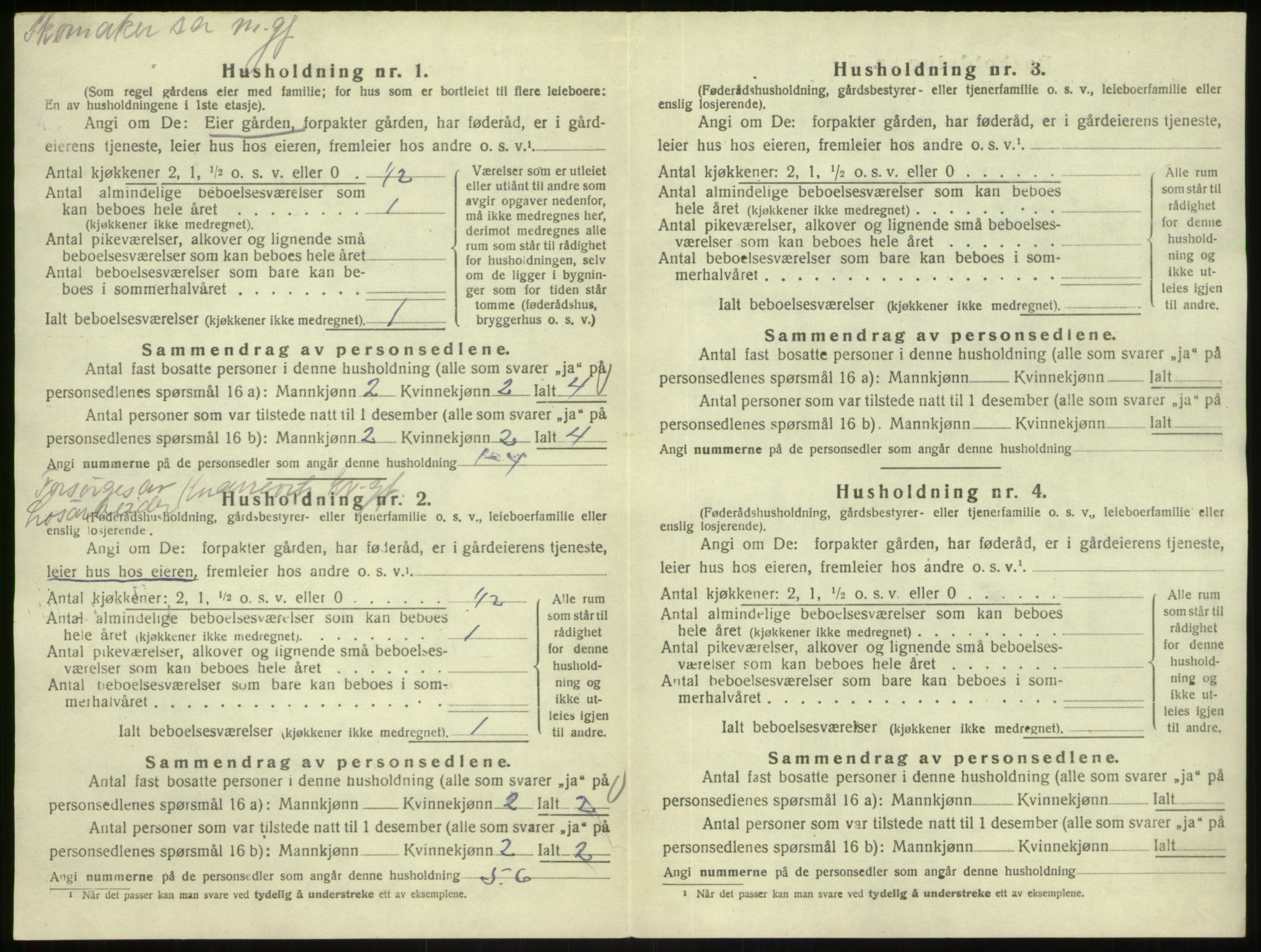 SAB, 1920 census for Austrheim, 1920, p. 584