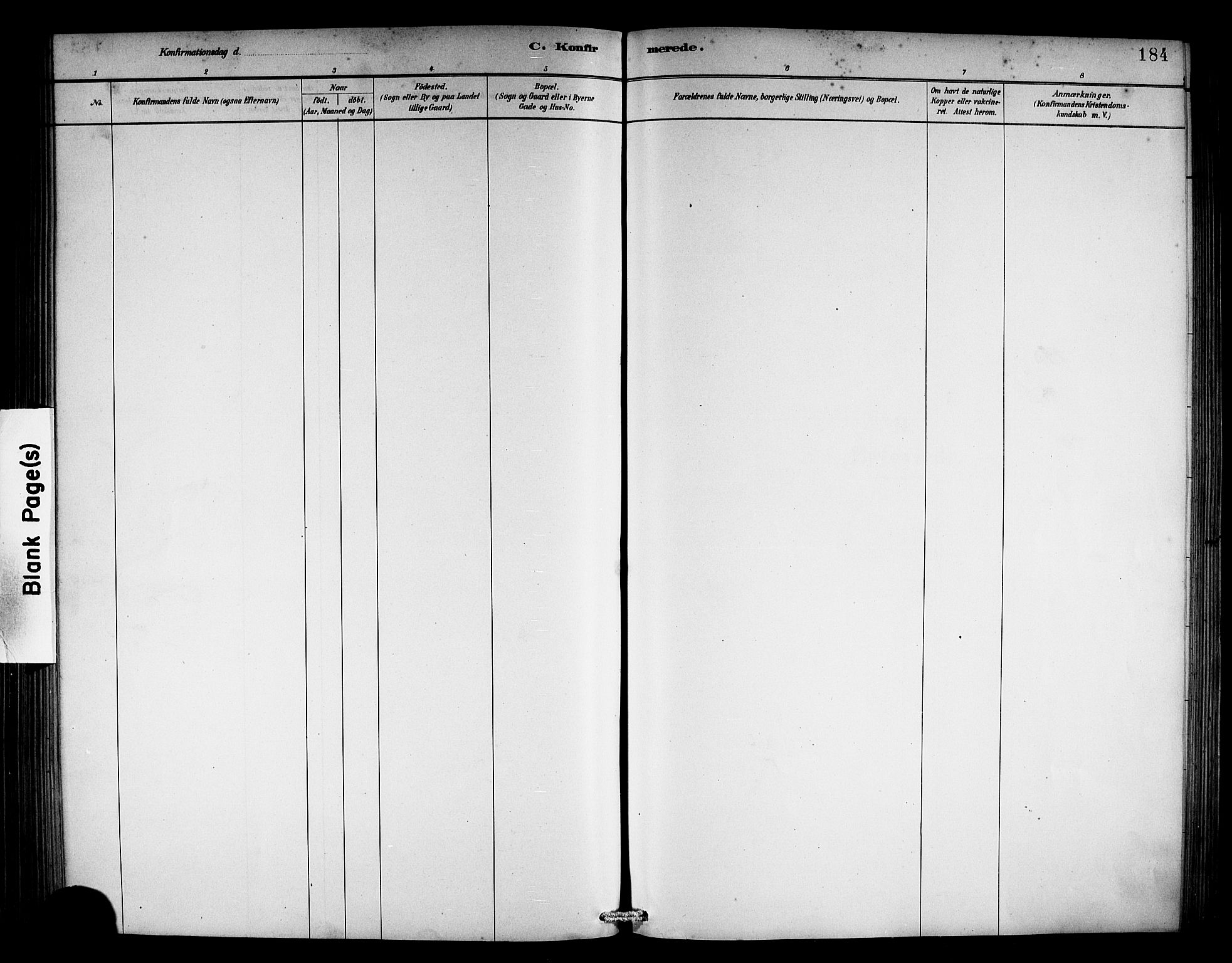 Kvam sokneprestembete, AV/SAB-A-76201/H/Hab: Parish register (copy) no. C 3, 1881-1905, p. 184