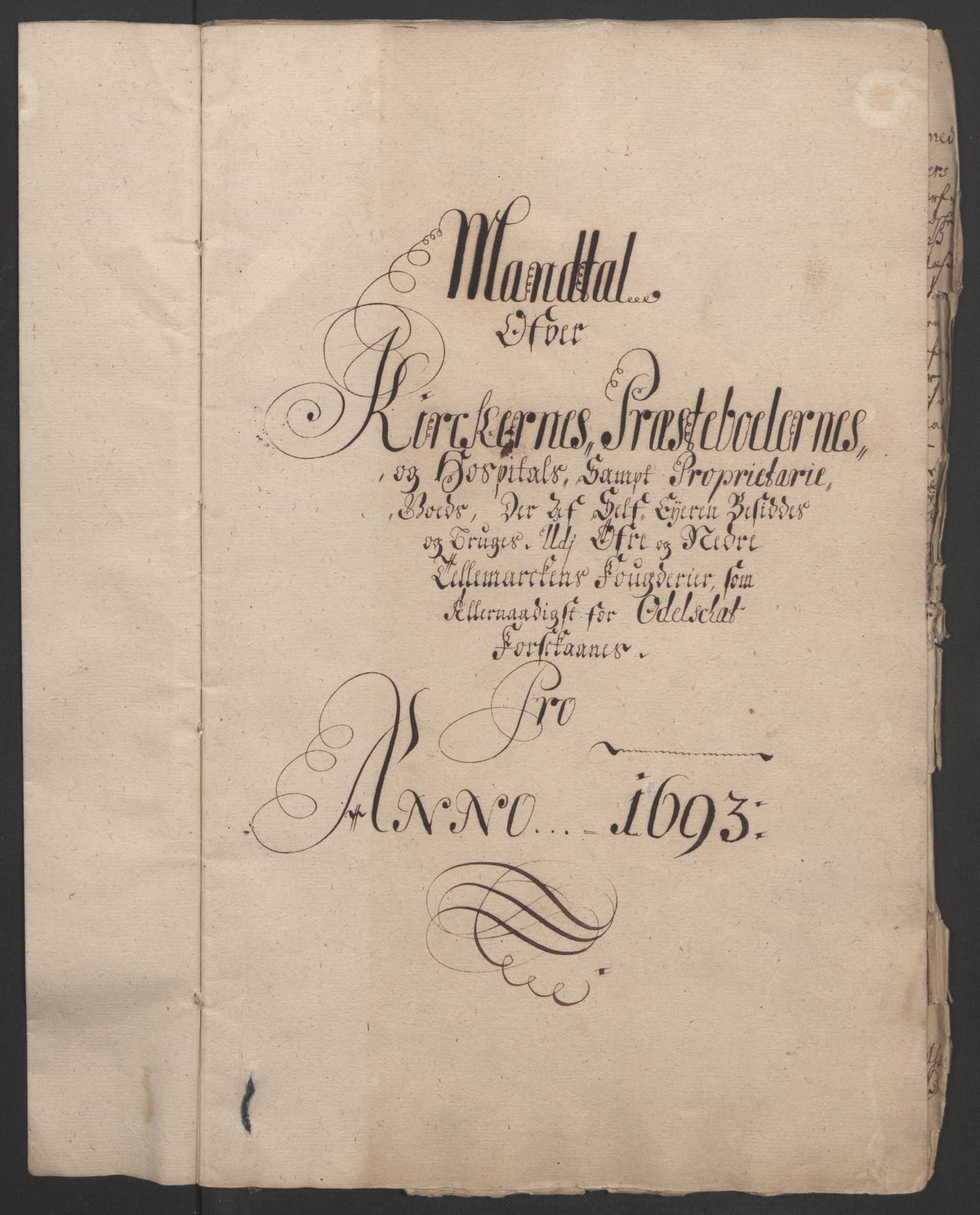 Rentekammeret inntil 1814, Reviderte regnskaper, Fogderegnskap, RA/EA-4092/R35/L2091: Fogderegnskap Øvre og Nedre Telemark, 1690-1693, p. 334