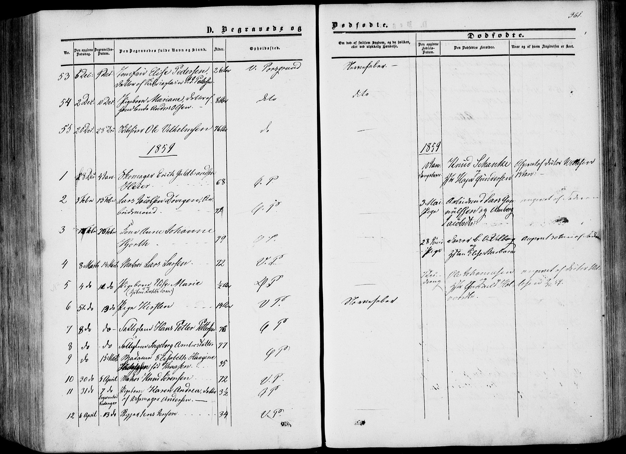 Porsgrunn kirkebøker , AV/SAKO-A-104/F/Fa/L0007: Parish register (official) no. 7, 1858-1877, p. 361