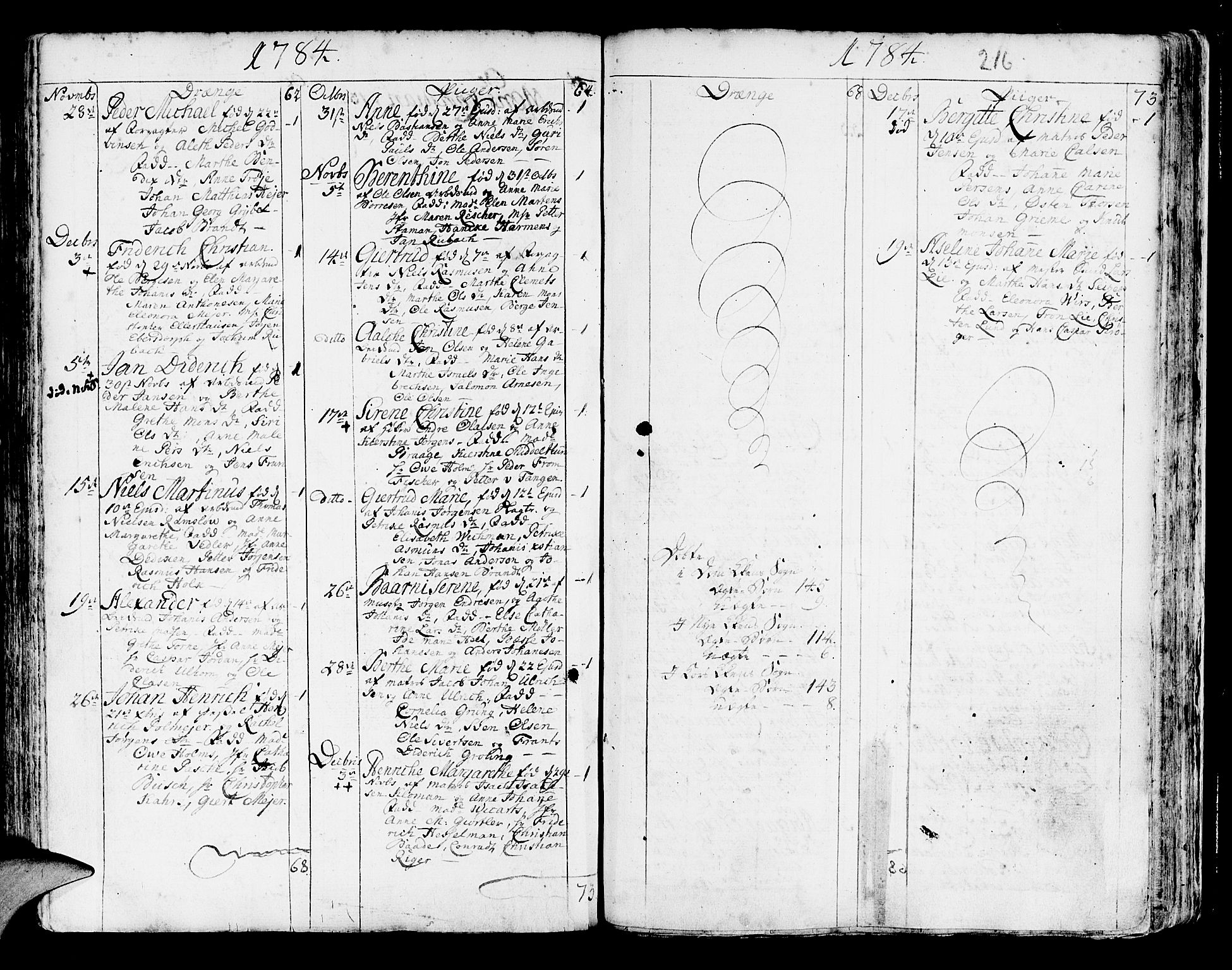 Korskirken sokneprestembete, AV/SAB-A-76101/H/Haa/L0005: Parish register (official) no. A 5, 1751-1789, p. 216