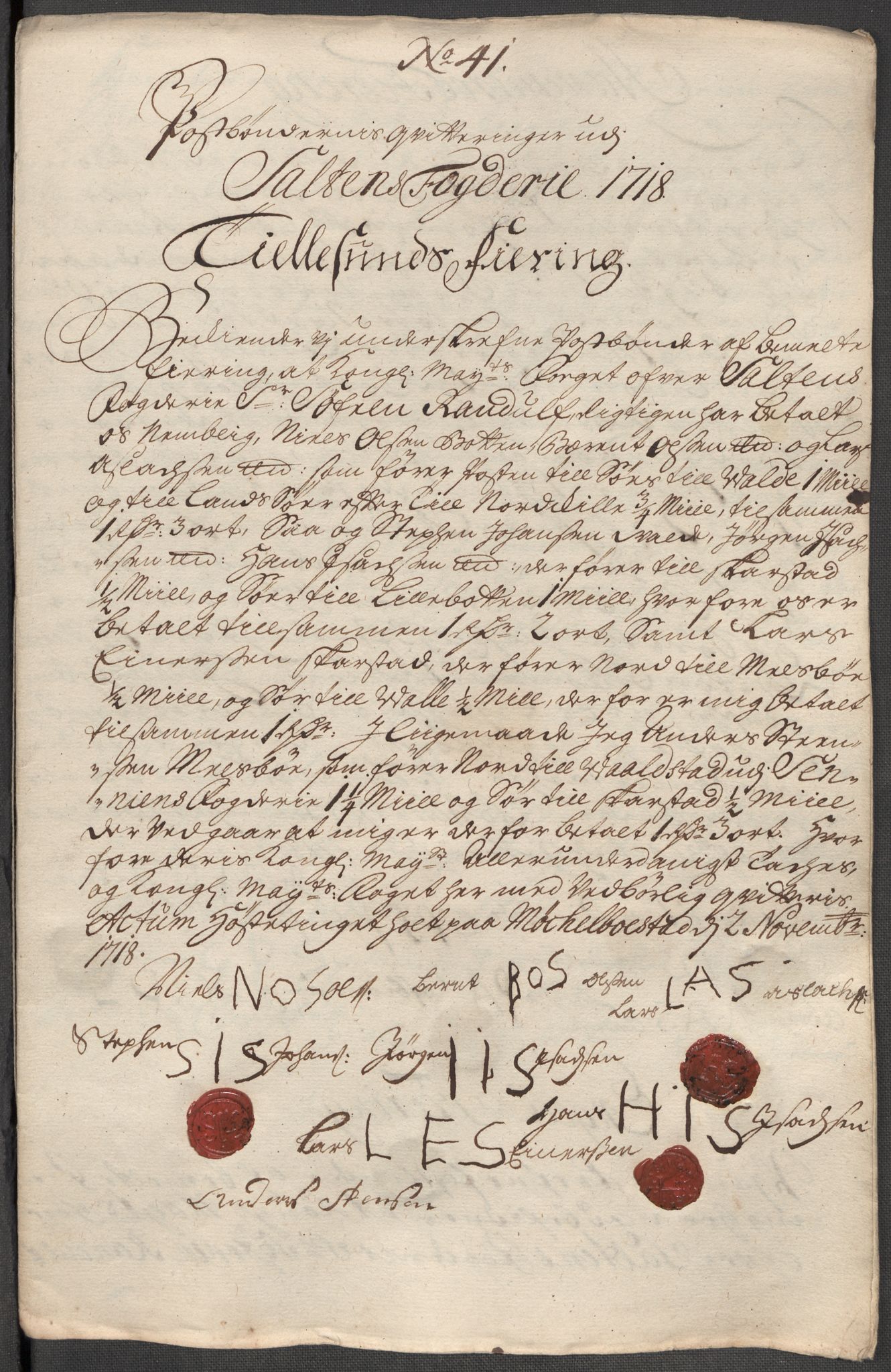 Rentekammeret inntil 1814, Reviderte regnskaper, Fogderegnskap, AV/RA-EA-4092/R66/L4588: Fogderegnskap Salten, 1718, p. 385