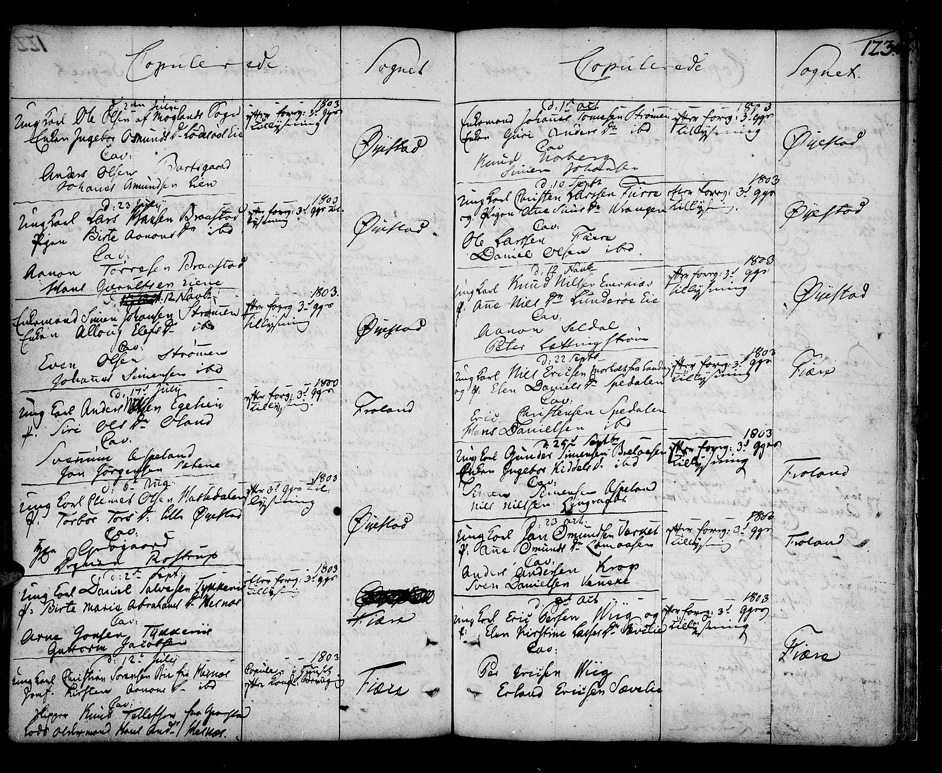 Øyestad sokneprestkontor, AV/SAK-1111-0049/F/Fa/L0009: Parish register (official) no. A 9, 1778-1808, p. 123