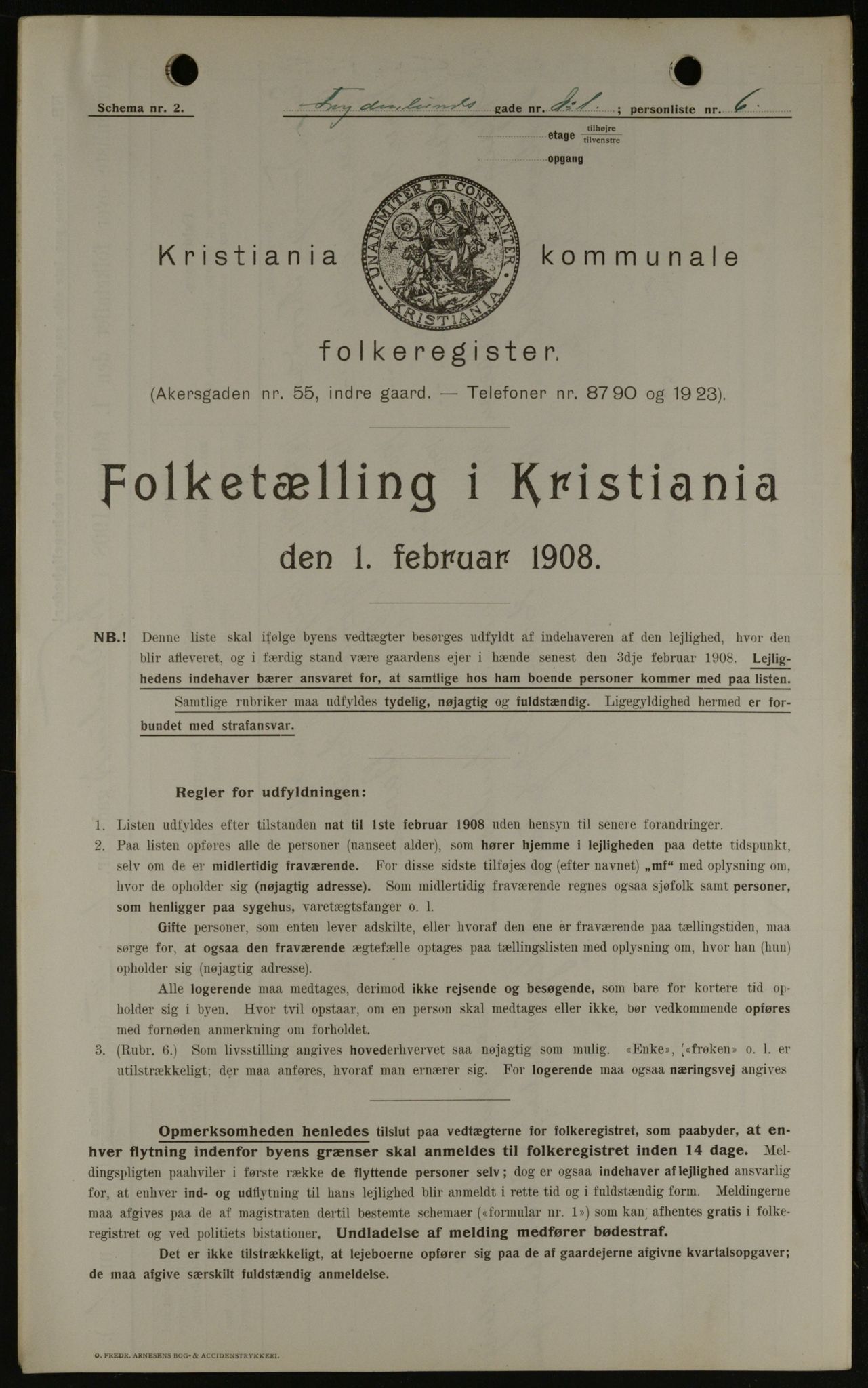 OBA, Municipal Census 1908 for Kristiania, 1908, p. 25205