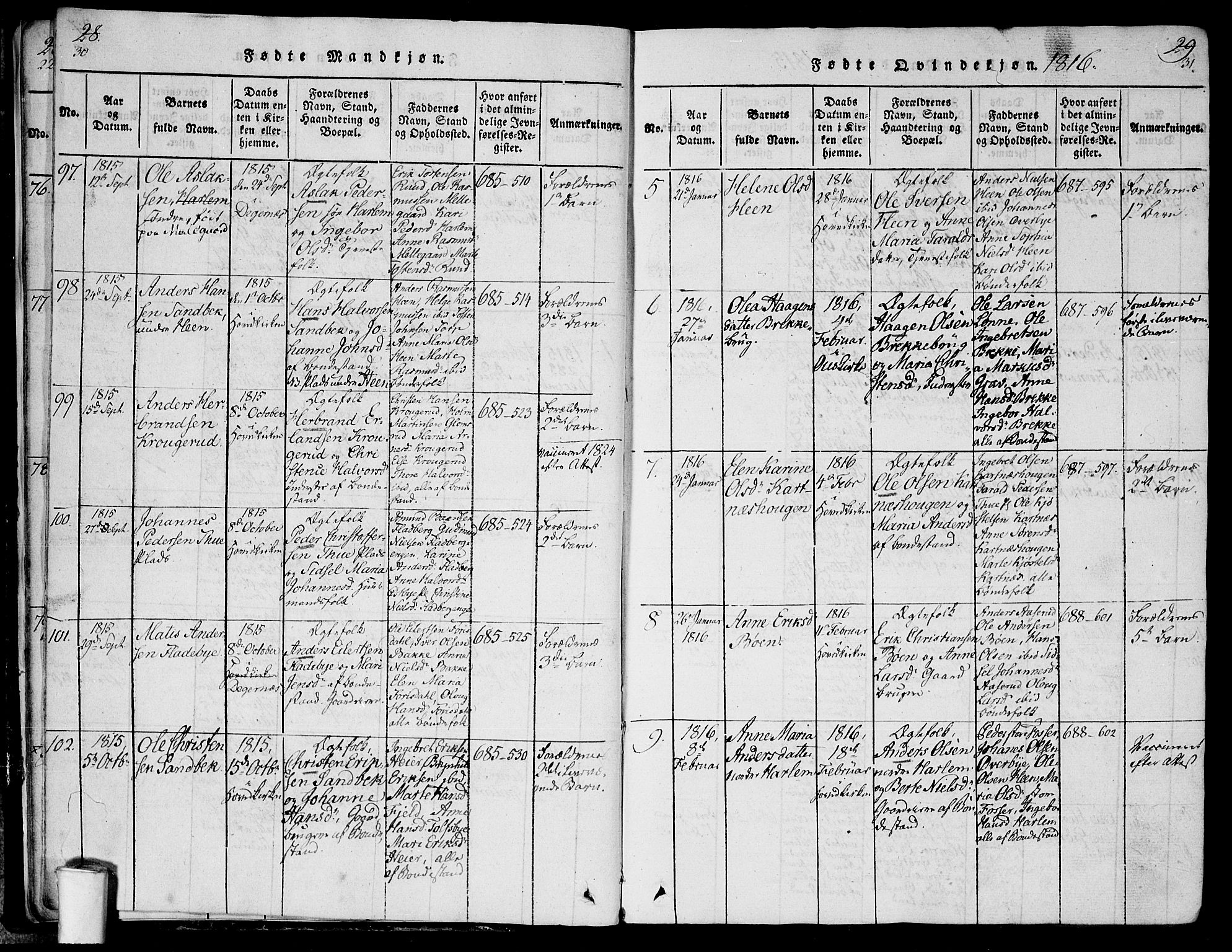 Rakkestad prestekontor Kirkebøker, AV/SAO-A-2008/F/Fa/L0006: Parish register (official) no. I 6, 1814-1824, p. 30-31