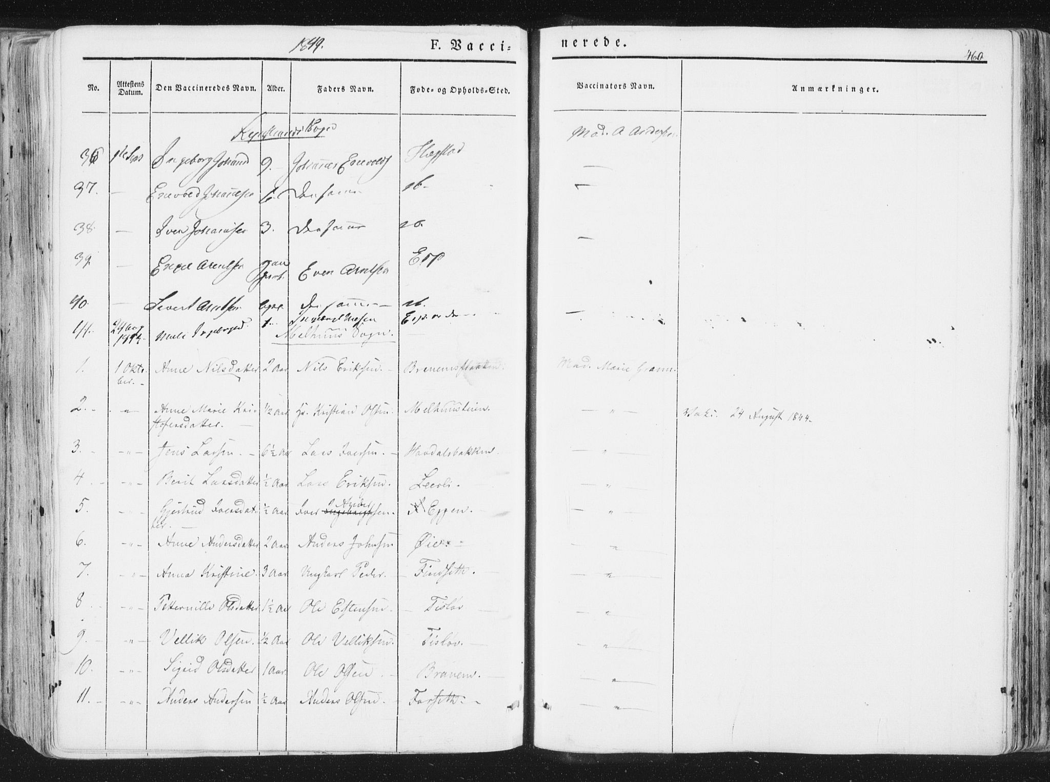 Ministerialprotokoller, klokkerbøker og fødselsregistre - Sør-Trøndelag, SAT/A-1456/691/L1074: Parish register (official) no. 691A06, 1842-1852, p. 460