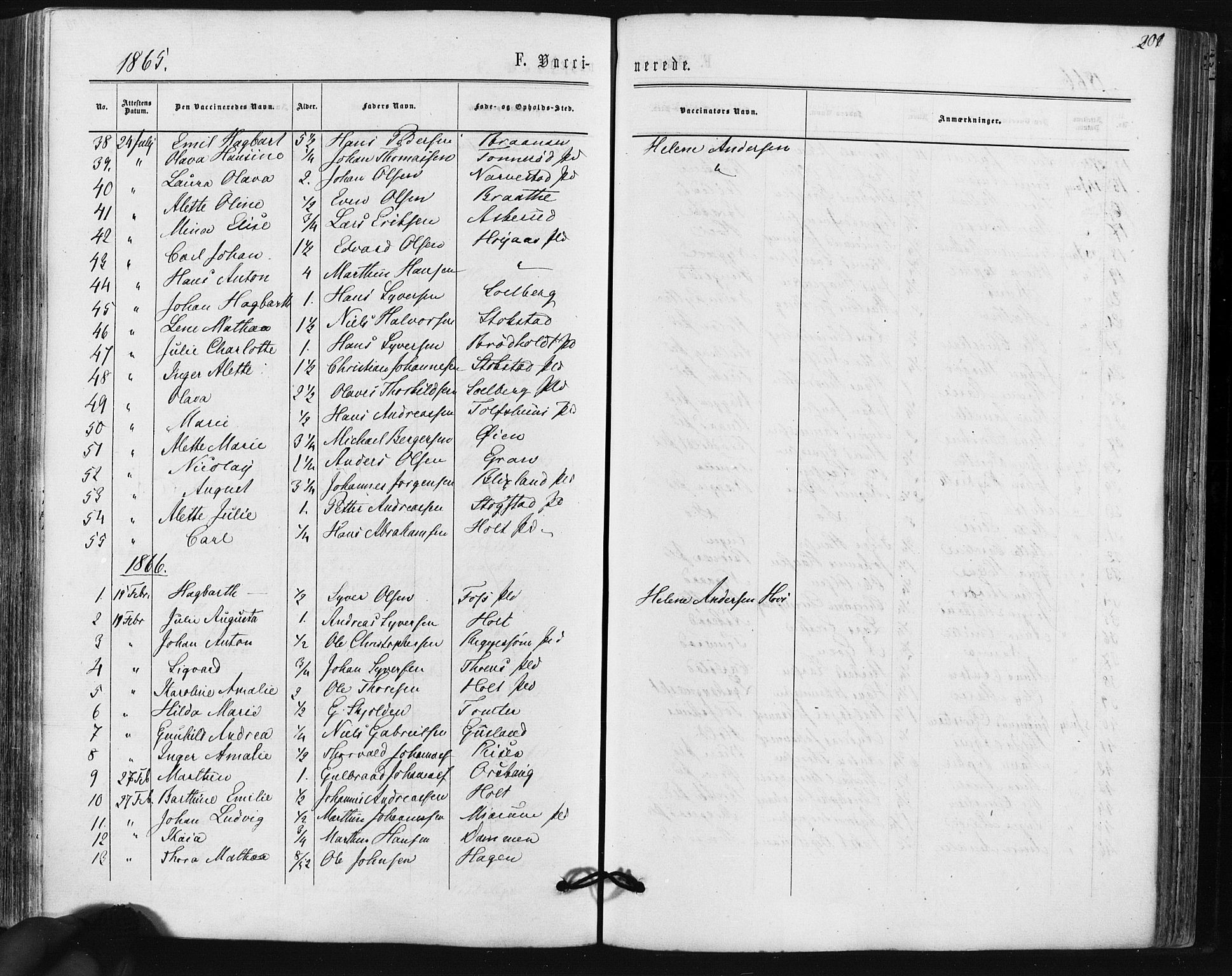 Hobøl prestekontor Kirkebøker, AV/SAO-A-2002/F/Fa/L0004: Parish register (official) no. I 4, 1865-1877, p. 201