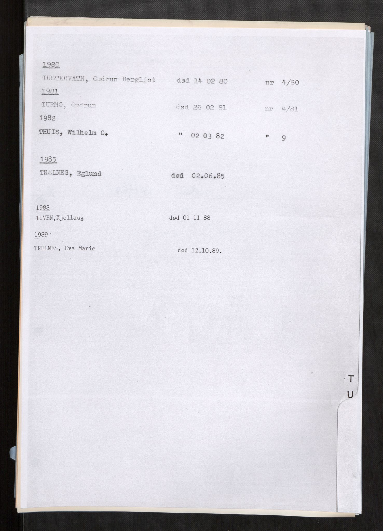 Vefsn lensmannskontor, SAT/A-5714/4/Gh/L0001: Dødsfallprotokoll, 1973-1990, p. 475