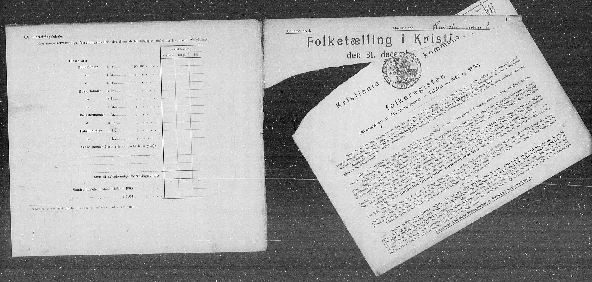 OBA, Municipal Census 1905 for Kristiania, 1905, p. 18219