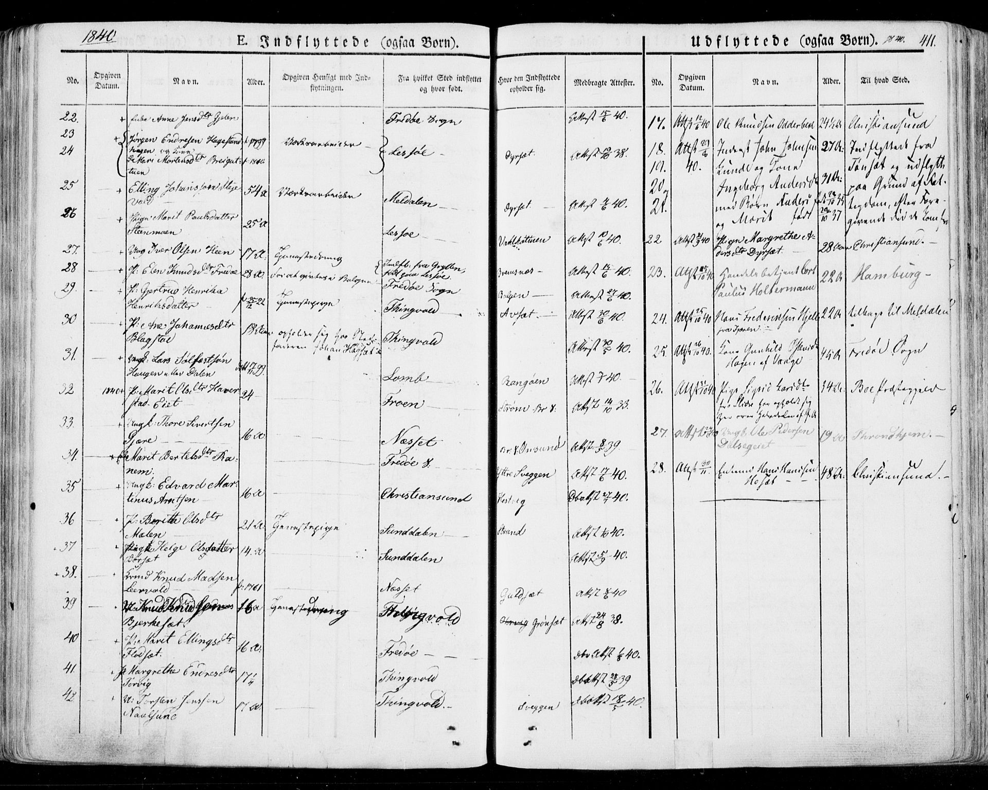 Ministerialprotokoller, klokkerbøker og fødselsregistre - Møre og Romsdal, SAT/A-1454/568/L0803: Parish register (official) no. 568A10, 1830-1853, p. 411