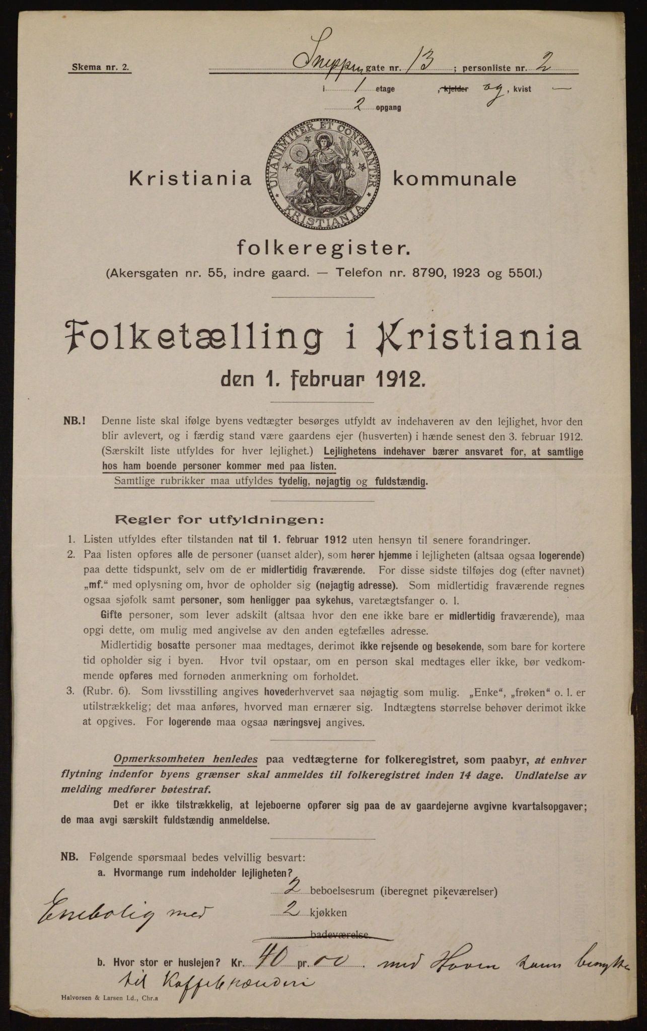 OBA, Municipal Census 1912 for Kristiania, 1912, p. 98406