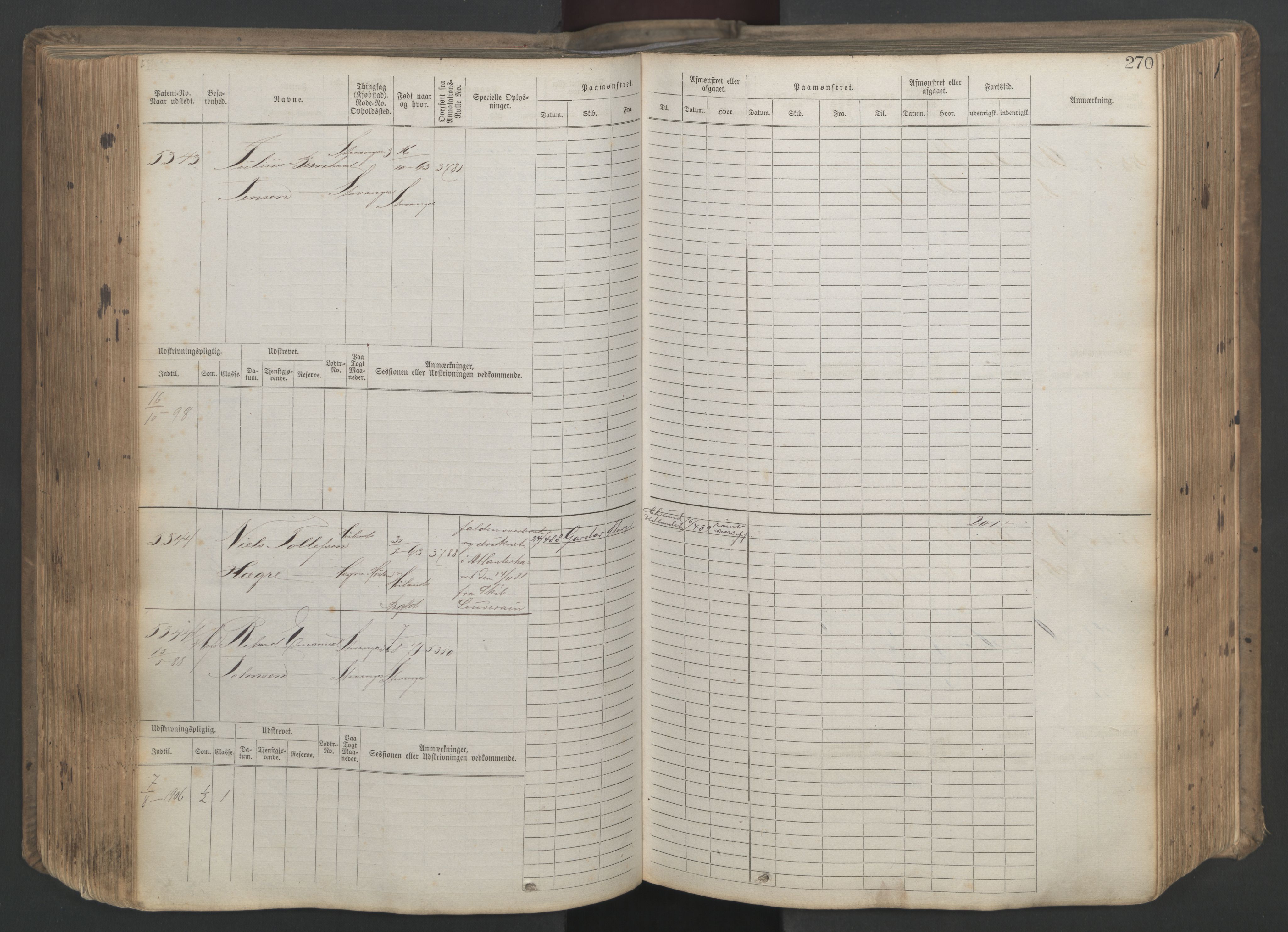 Stavanger sjømannskontor, AV/SAST-A-102006/F/Fb/Fbb/L0020: Sjøfartshovedrulle patnentnr. 4803-6004 (dublett), 1879, p. 275