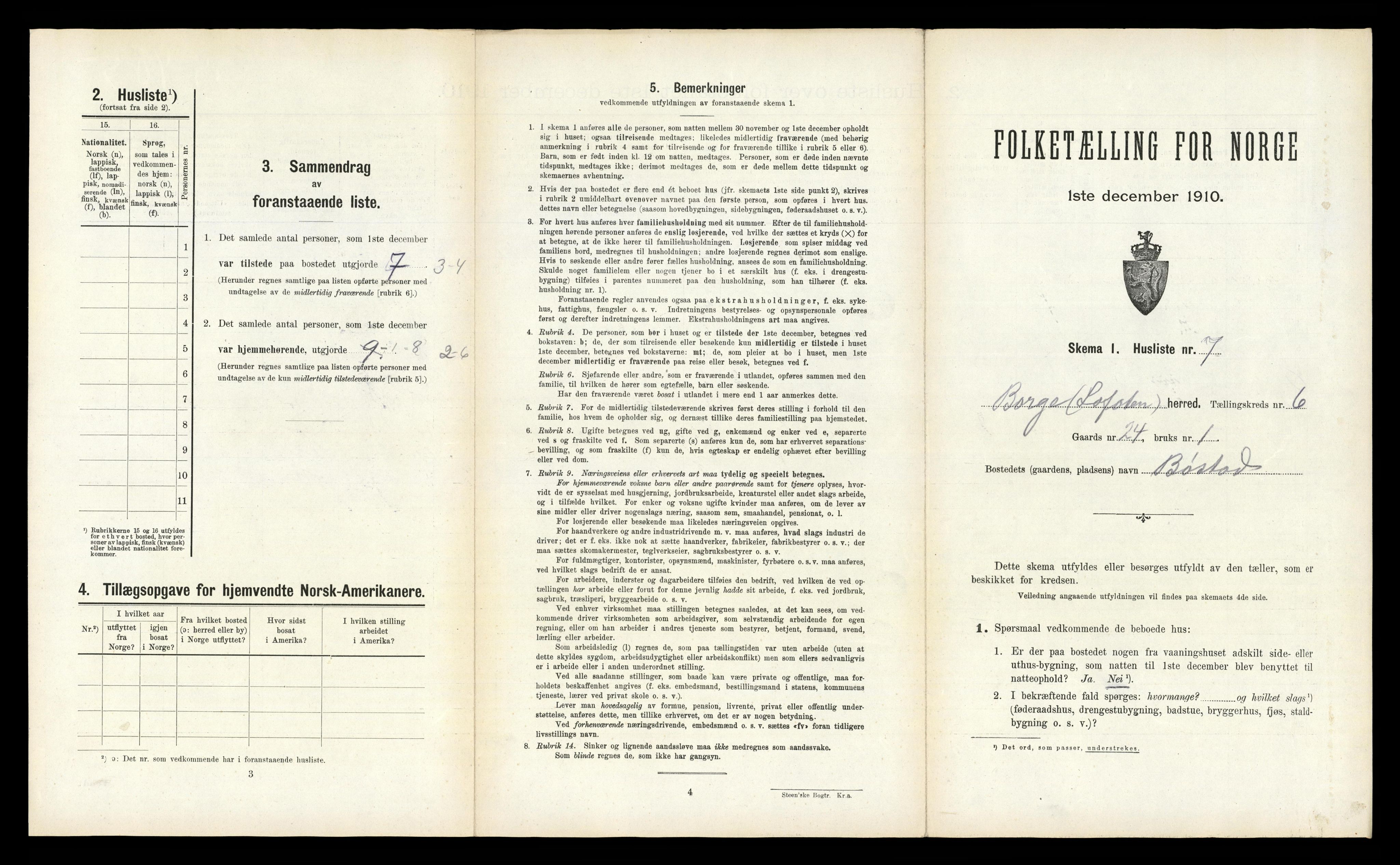 RA, 1910 census for Borge, 1910, p. 577