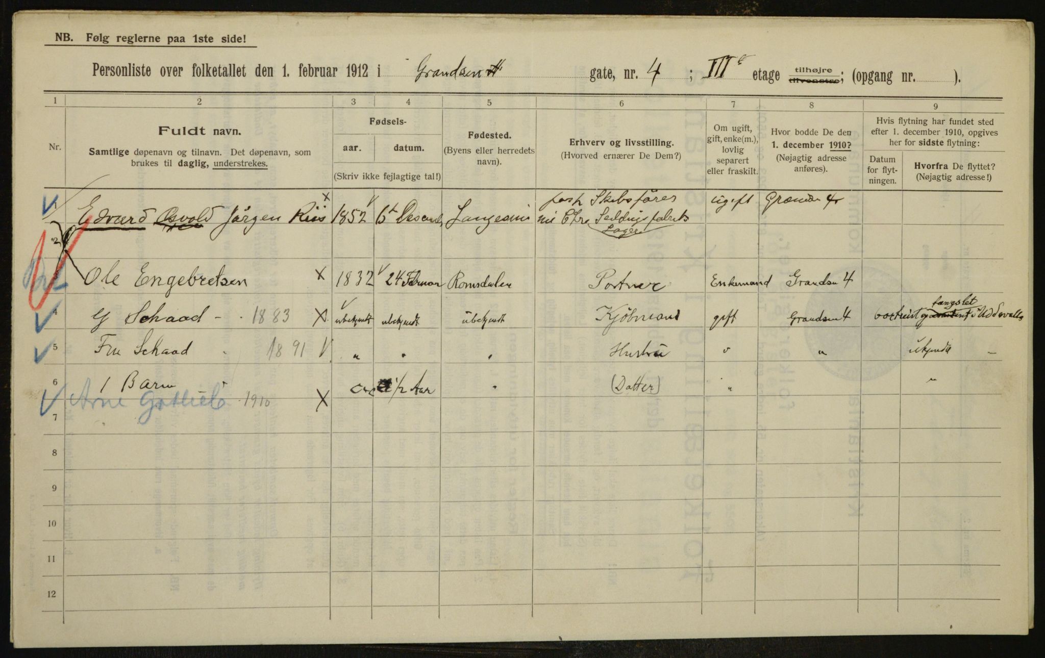 OBA, Municipal Census 1912 for Kristiania, 1912, p. 29548