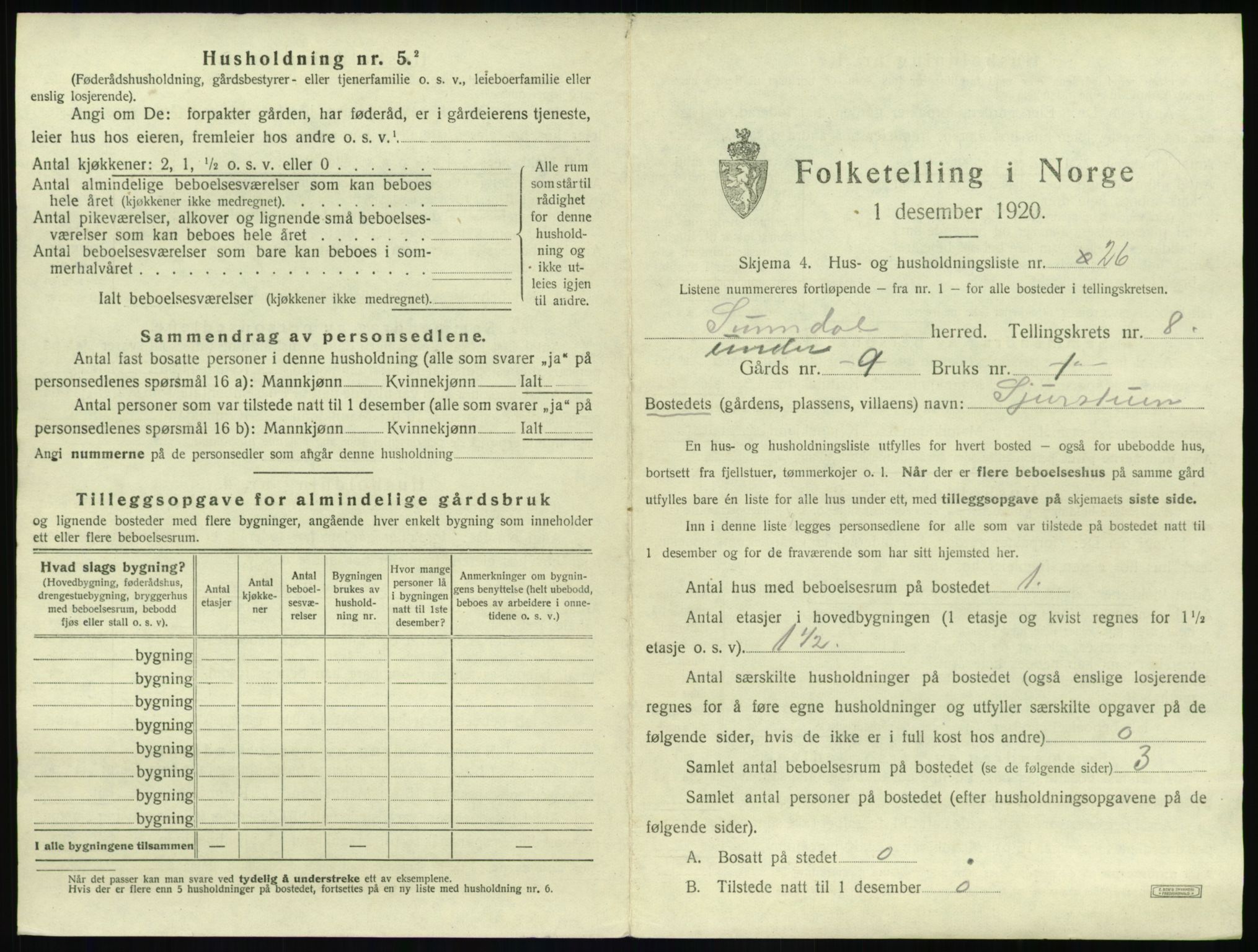 SAT, 1920 census for Sunndal, 1920, p. 786